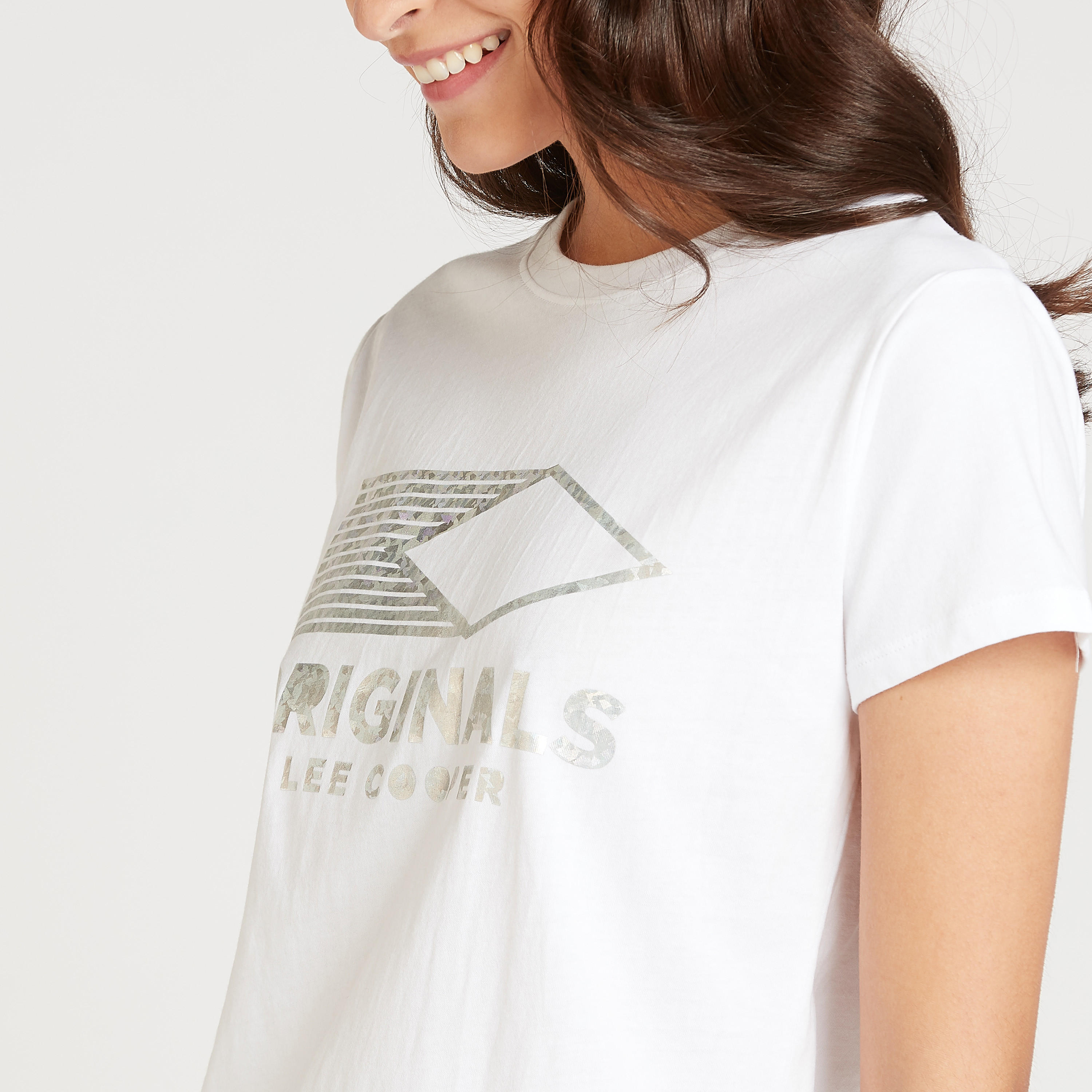 Lee Cooper Graphic Print T-shirt with Crew Neck and Short Sleeves-women-clothing-tshirts-image-3