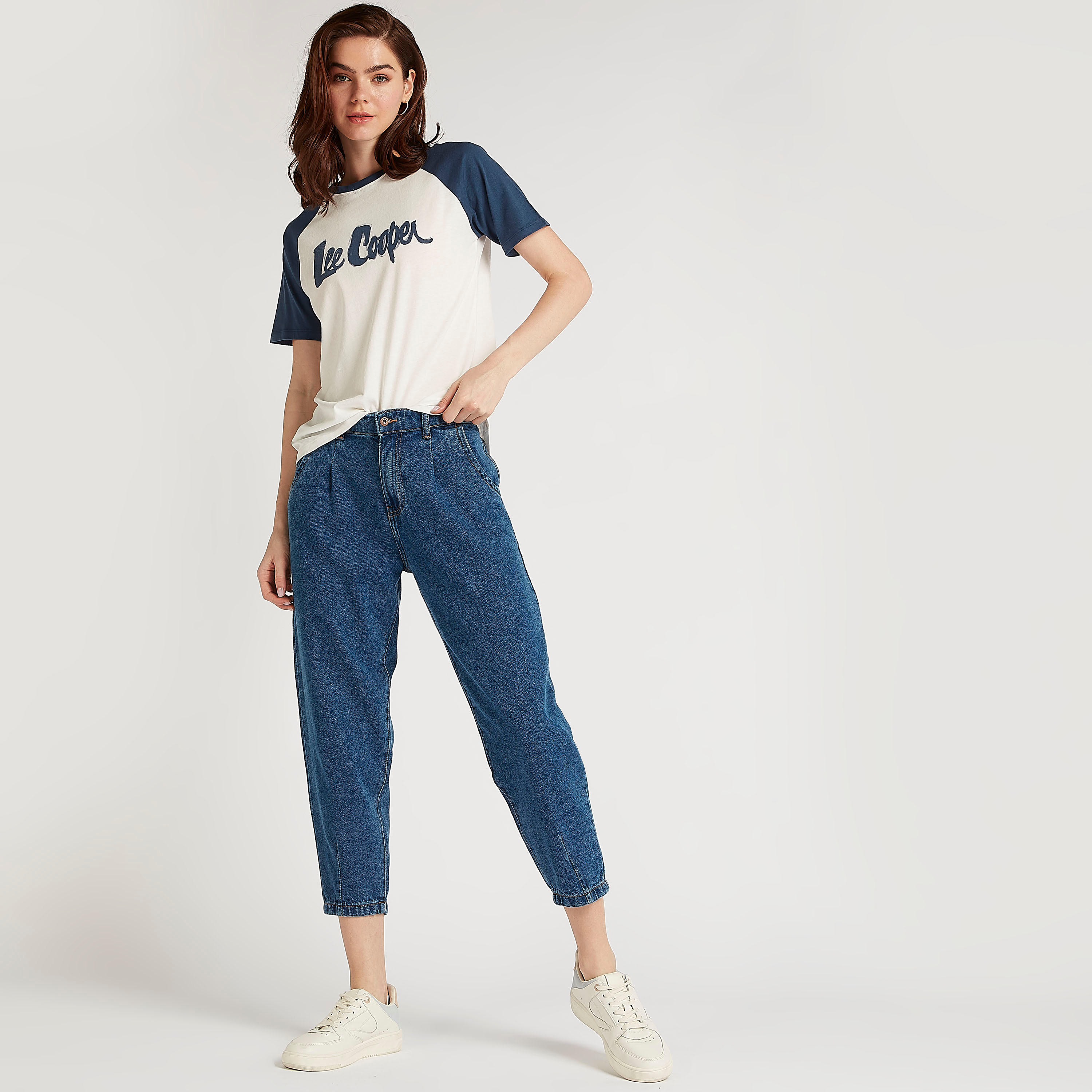 Lee Cooper Print T-shirt with Crew Neck and Short Sleeves-women-clothing-tshirts-image-2