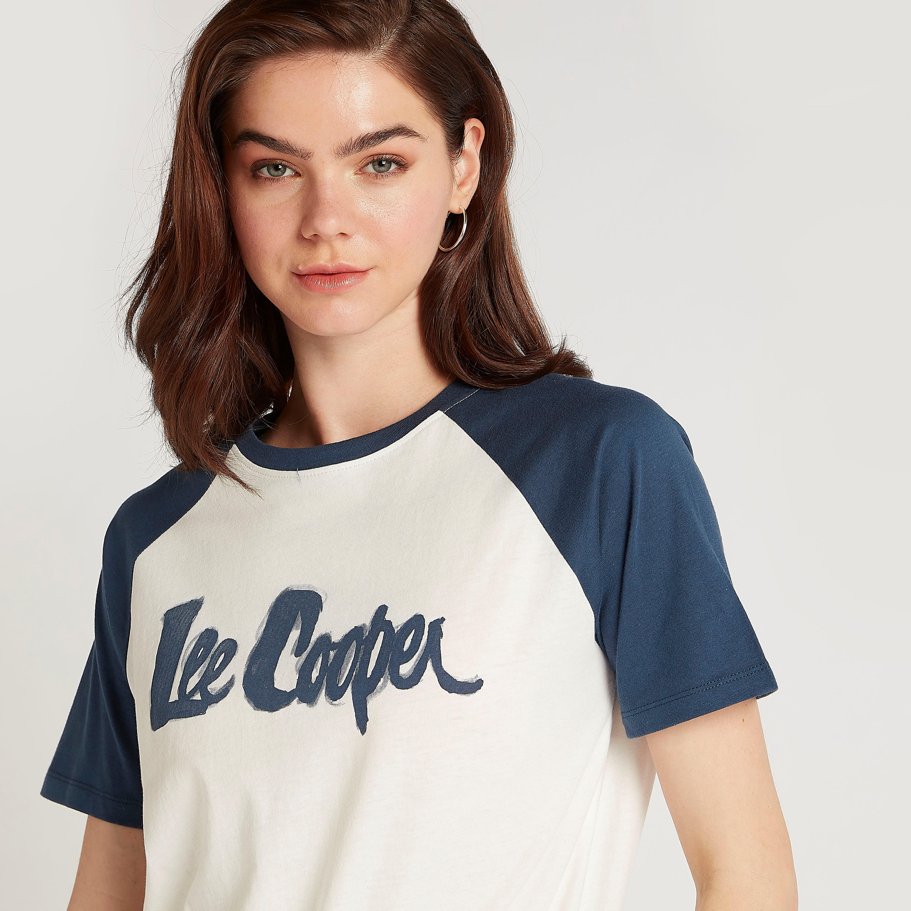 Lee Cooper Print T-shirt with Crew Neck and Short Sleeves-women-clothing-tshirts-image-3
