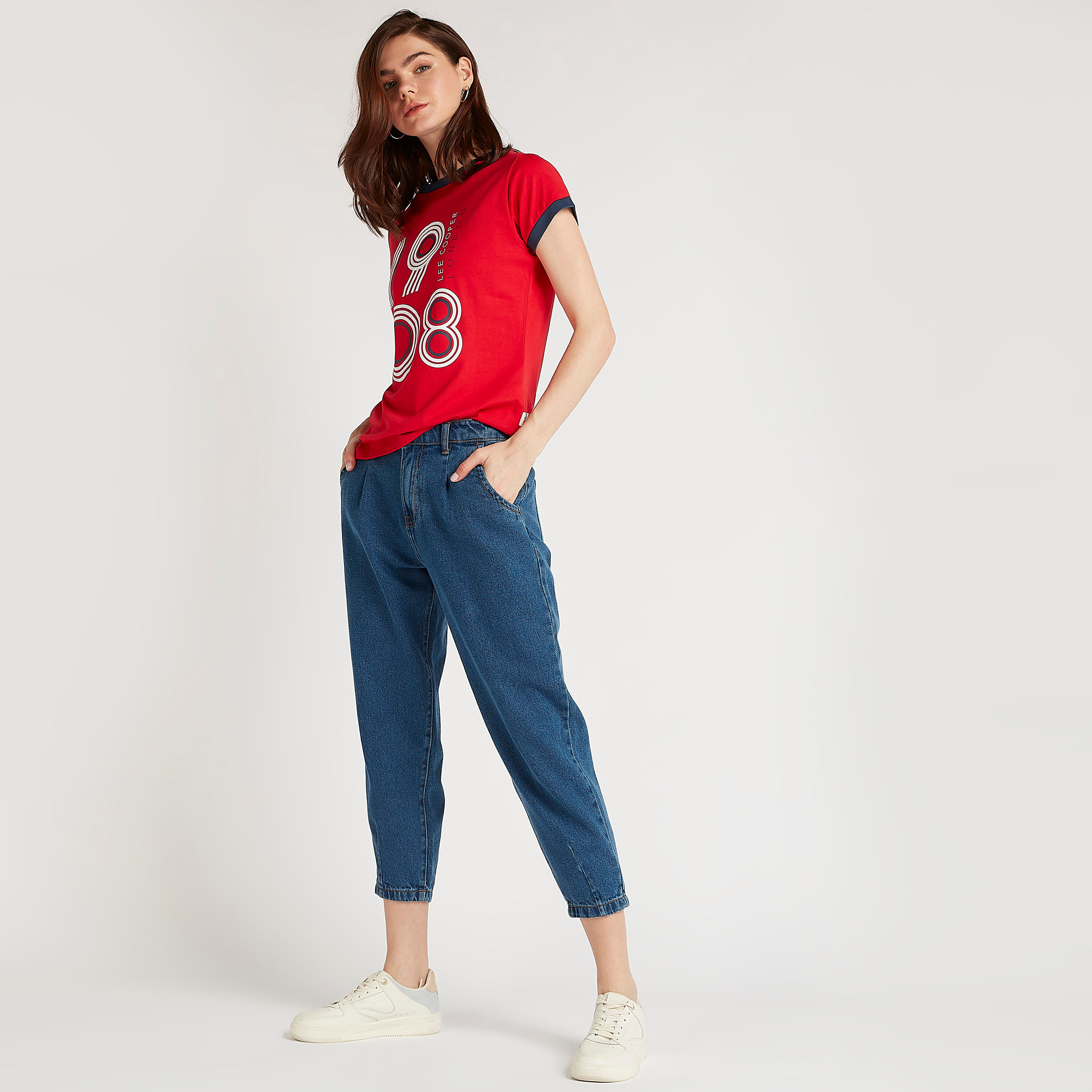 Lee Cooper Printed T-shirt with Crew Neck-women-clothing-tshirts-image-2