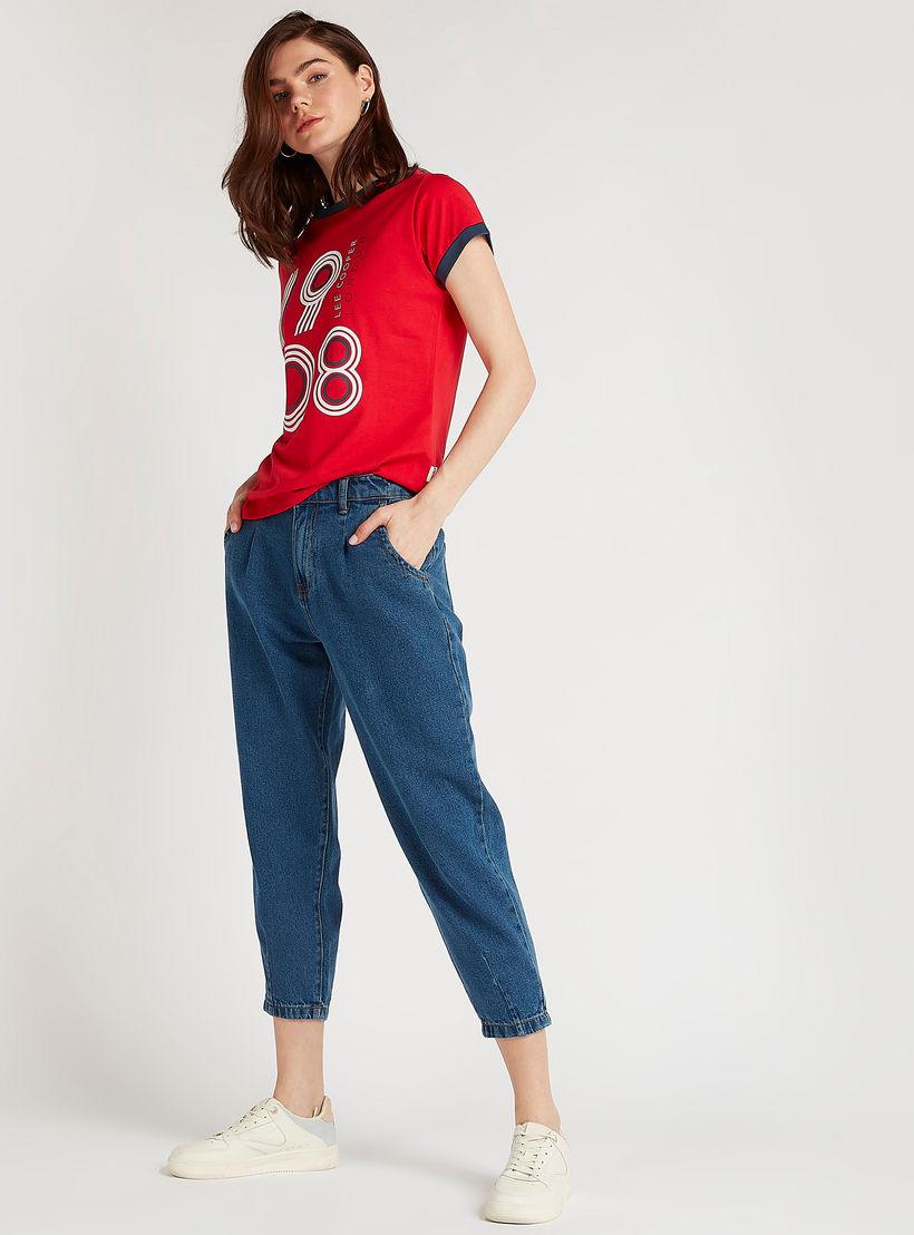 Lee Cooper Printed T-shirt with Crew Neck-women-clothing-tshirts-image-2