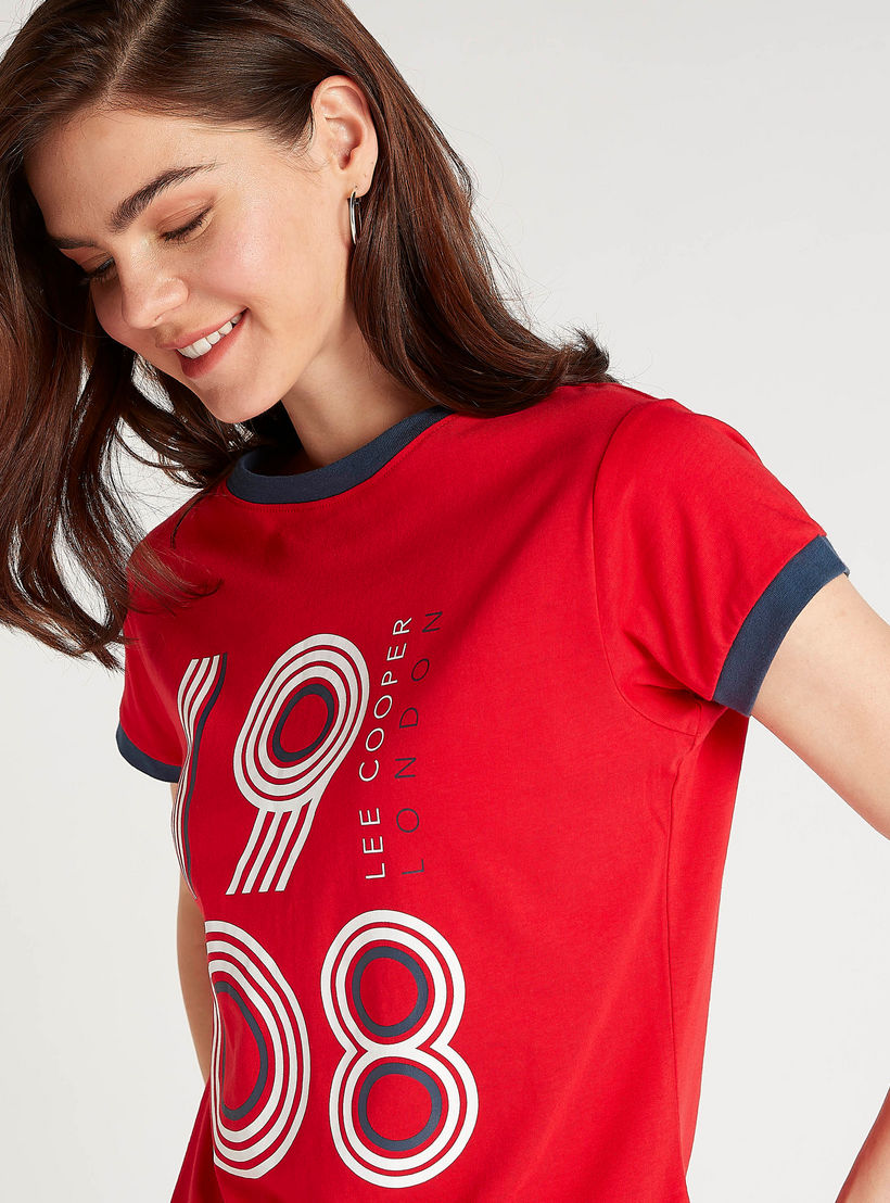 Lee Cooper Printed T-shirt with Crew Neck-women-clothing-tshirts-image-3