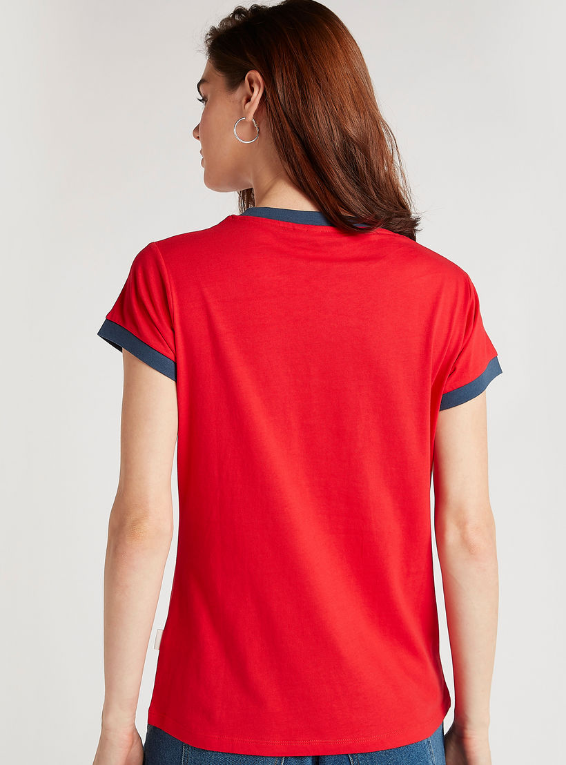 Lee Cooper Printed T-shirt with Crew Neck-women-clothing-tshirts-image-4
