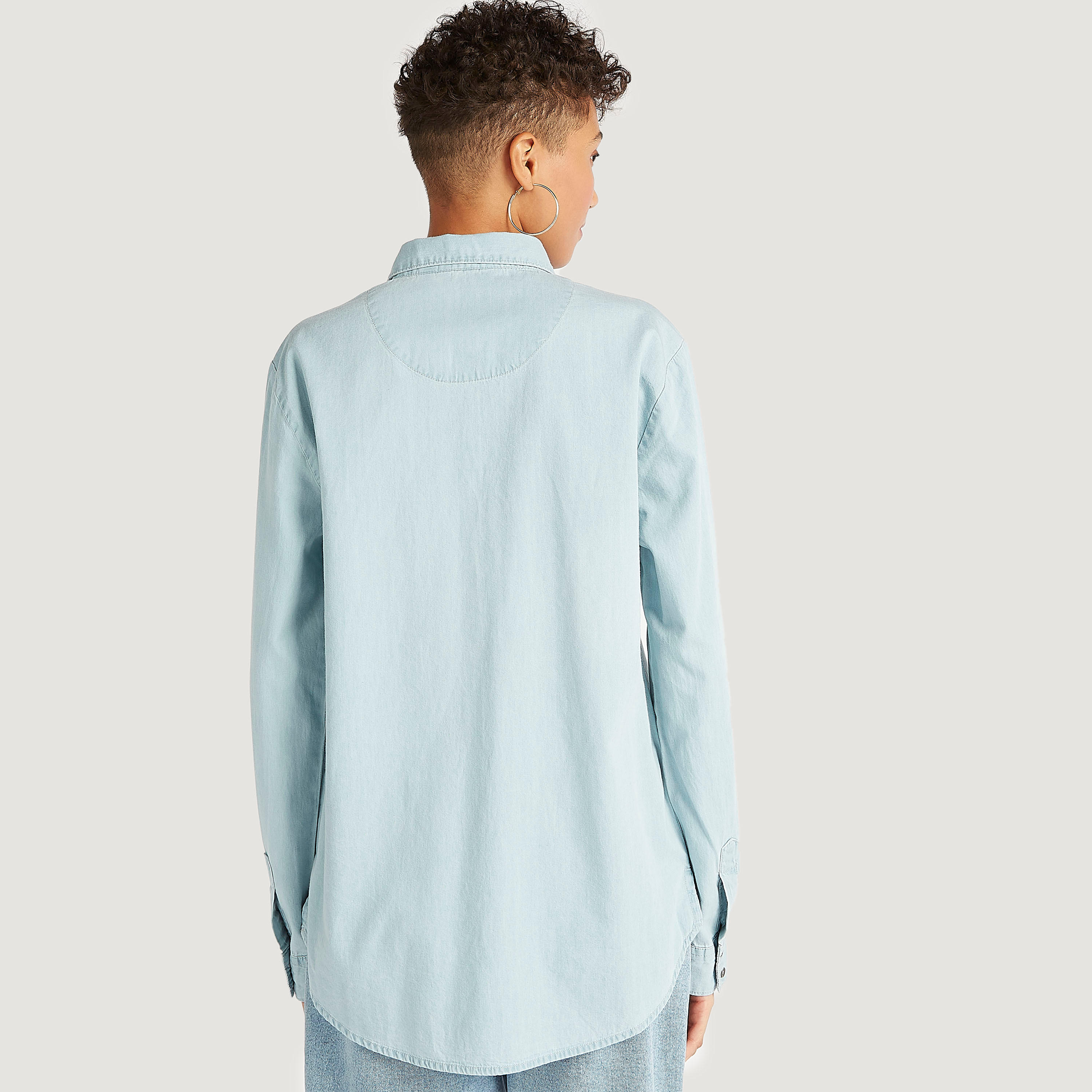 قميص مستدام بوي فريند مع أكمام طويلة من لي كوبر-women-clothing-shirtsandblouses-shirts-image-4