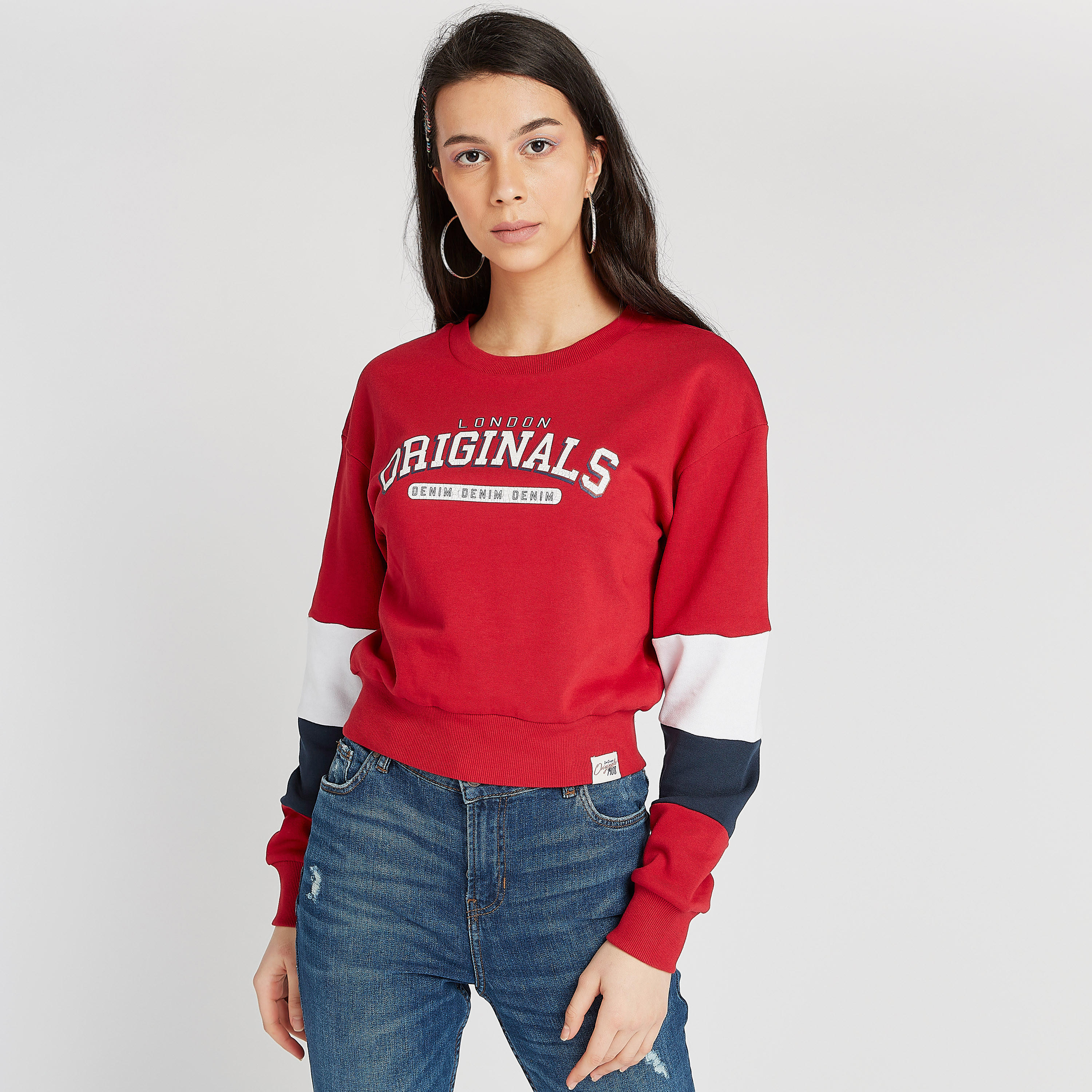 سويت شيرت مستدام بياقة ضيّقة وأكمام طويلة وطبعات من لي كوبر-women-winterwear-hoodiesandsweatshirts-sweatshirts-image-6