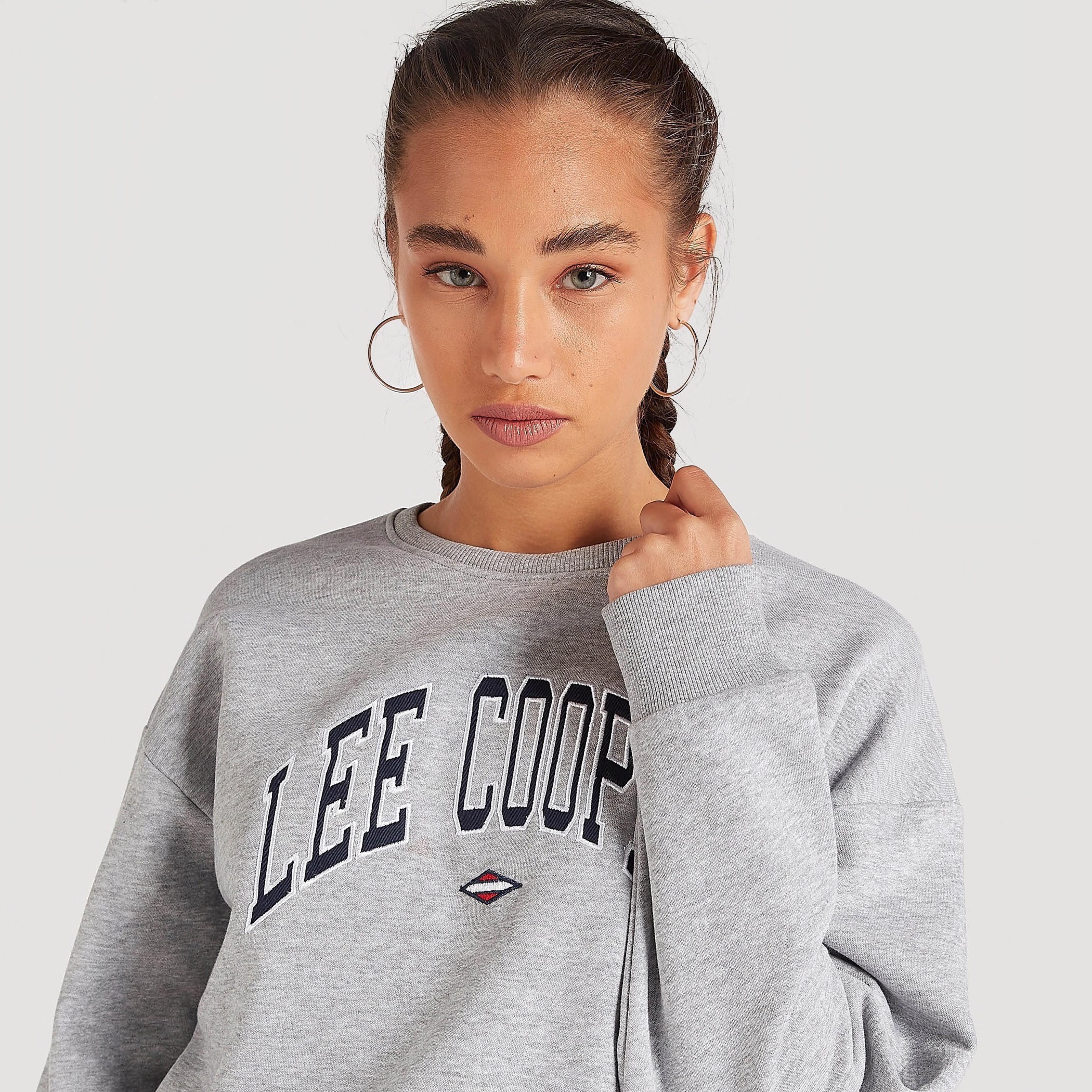 Sustainable Lee Cooper Printed Sweatshirt with Long Sleeves-women-winterwear-hoodiesandsweatshirts-sweatshirts-image-2
