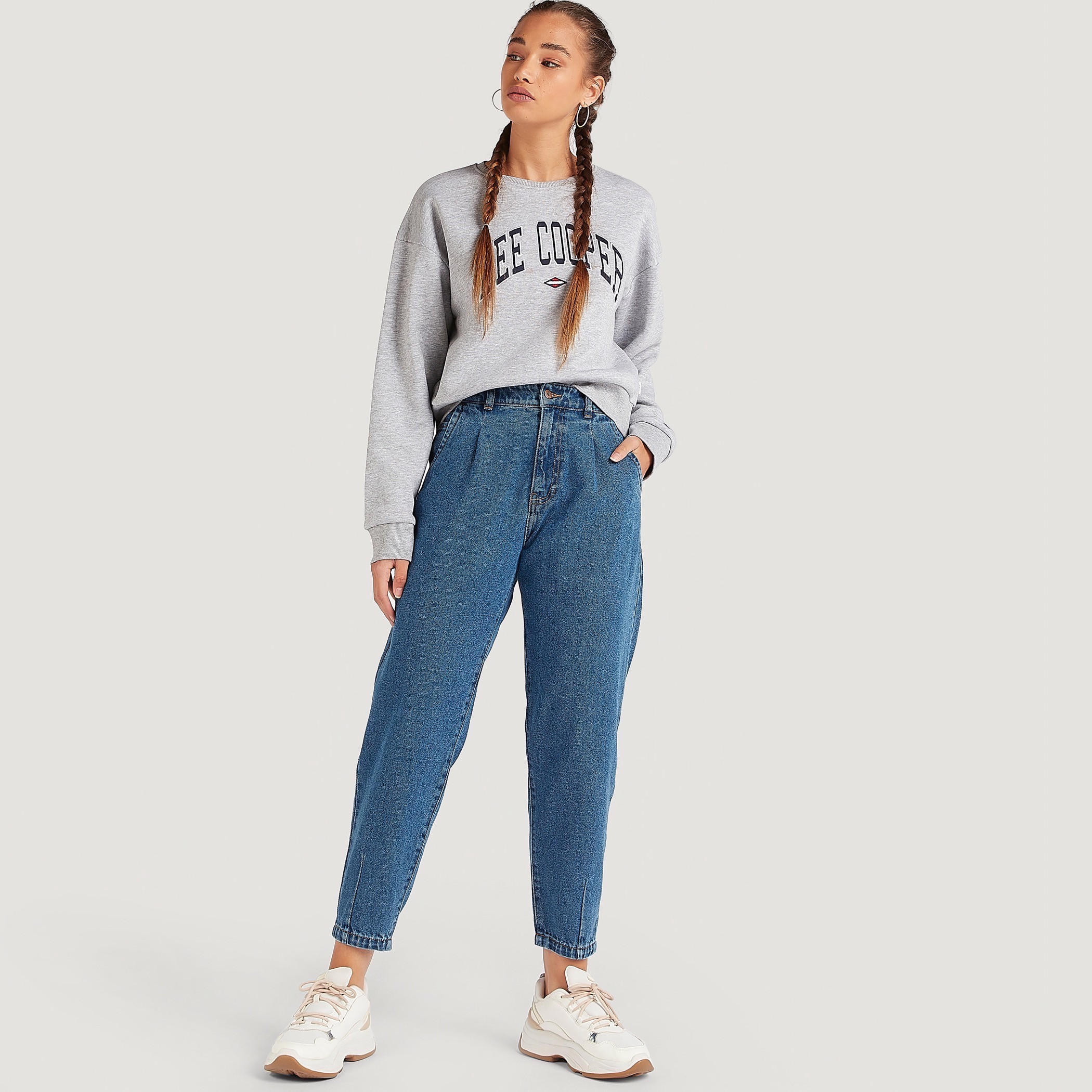 Sustainable Lee Cooper Printed Sweatshirt with Long Sleeves-women-winterwear-hoodiesandsweatshirts-sweatshirts-image-3