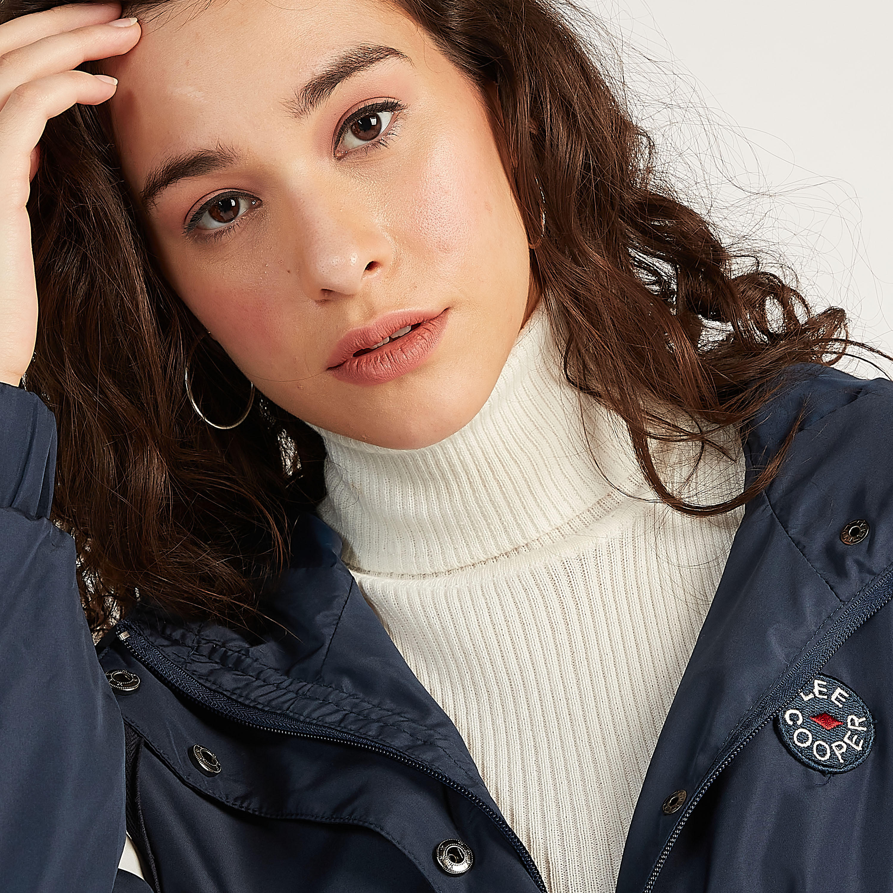 Lee Cooper Lightweight Jacket with Hood and Pockets-women-winterwear-coatsandjackets-jackets-image-5
