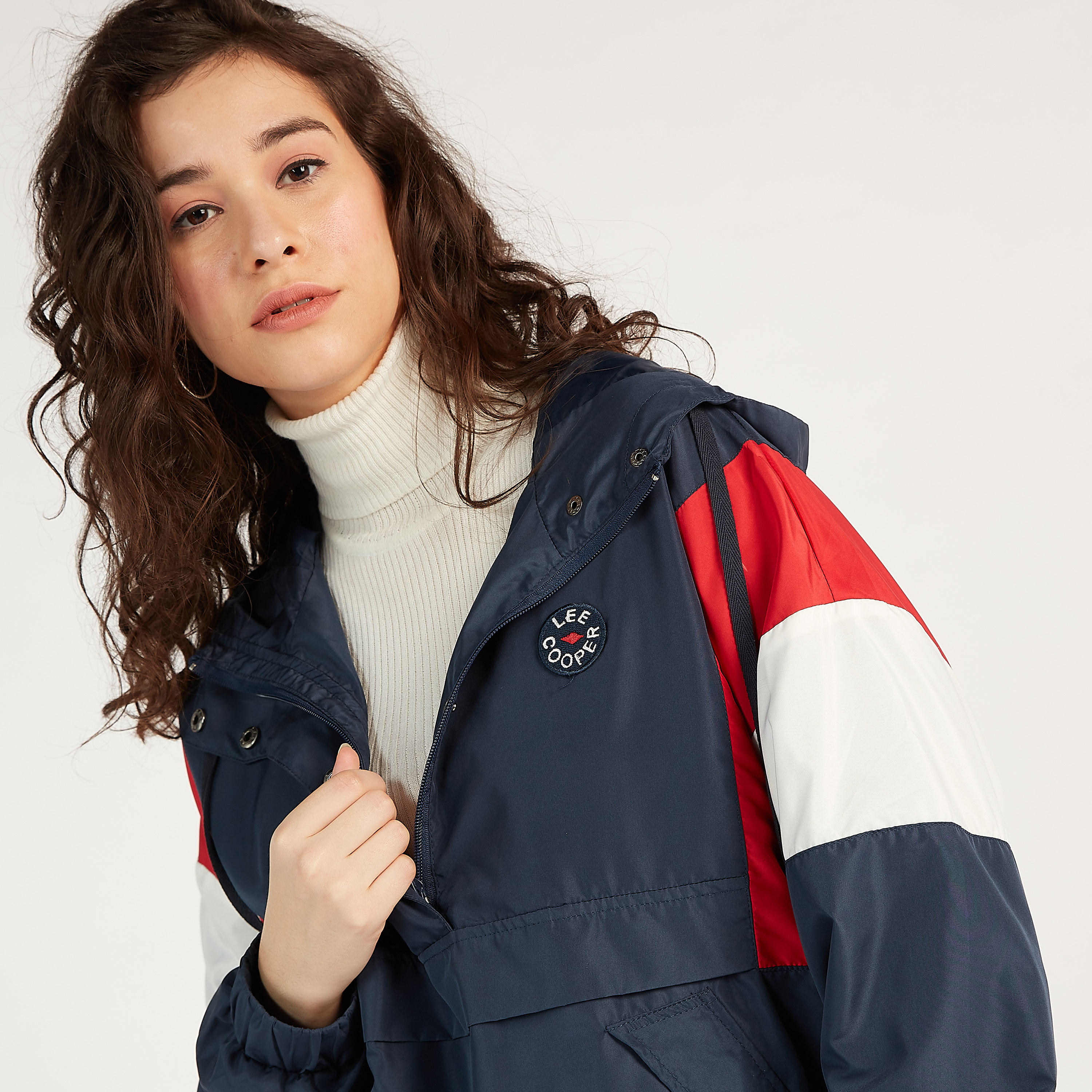 Lee Cooper Lightweight Jacket with Hood and Pockets-women-winterwear-coatsandjackets-jackets-image-8