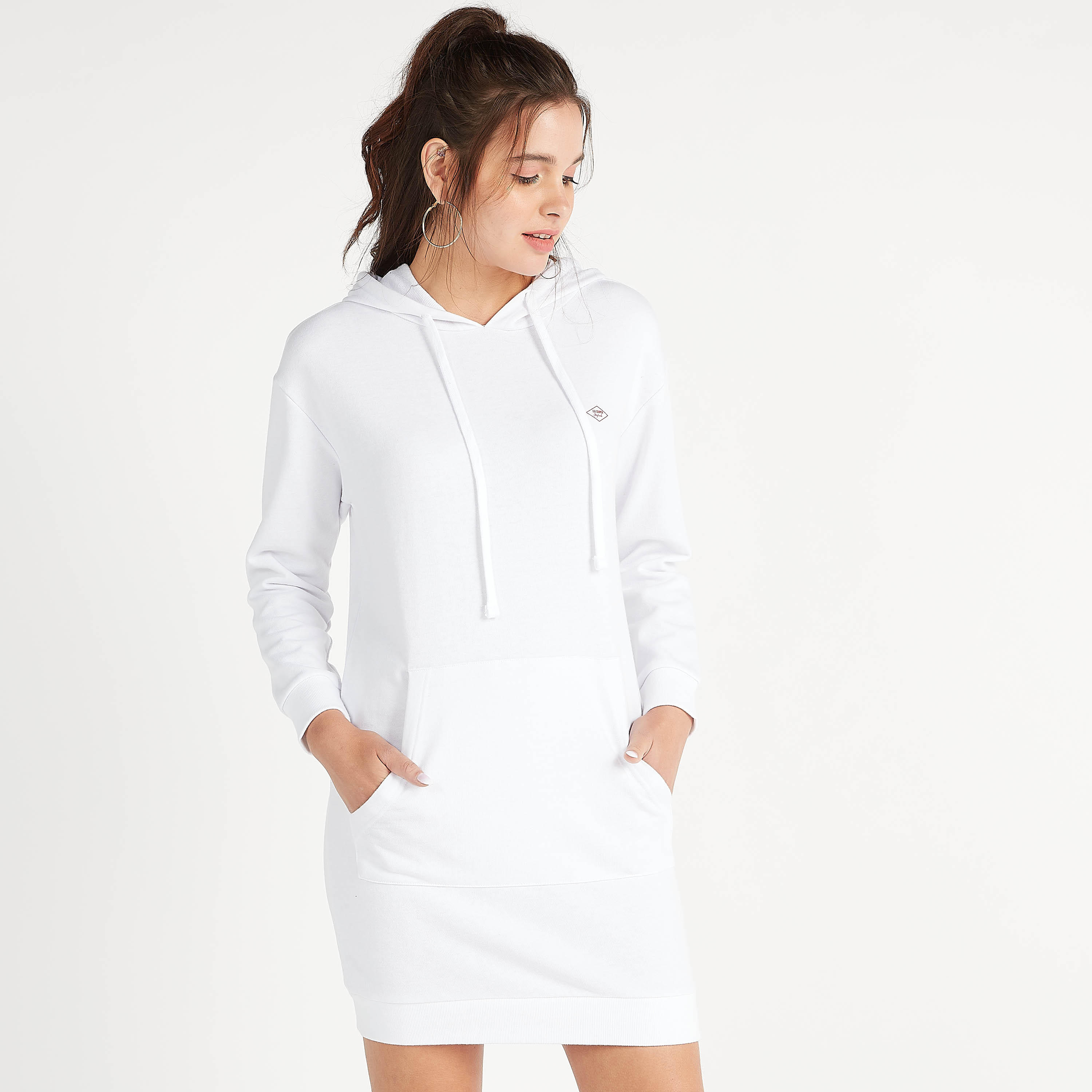 أفرول مستدام بقبّعة قصيرة وطبعات وأكمام طويلة من لي كوبر-women-clothing-dresses-image-1