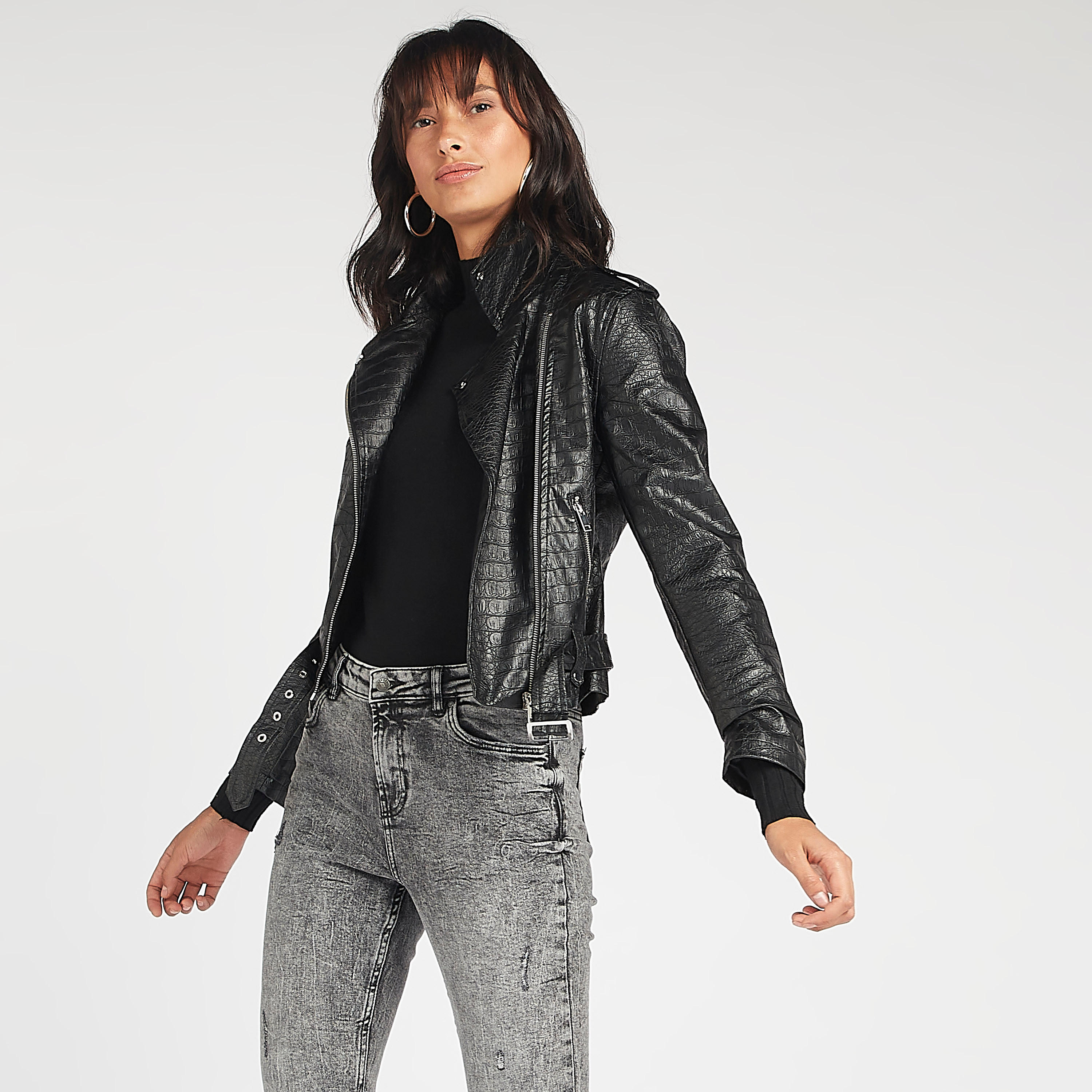 جاكيت بايكر مستدام بارز الملمس بأكمام طويلة من لي كوبر-women-winterwear-coatsandjackets-jackets-image-7