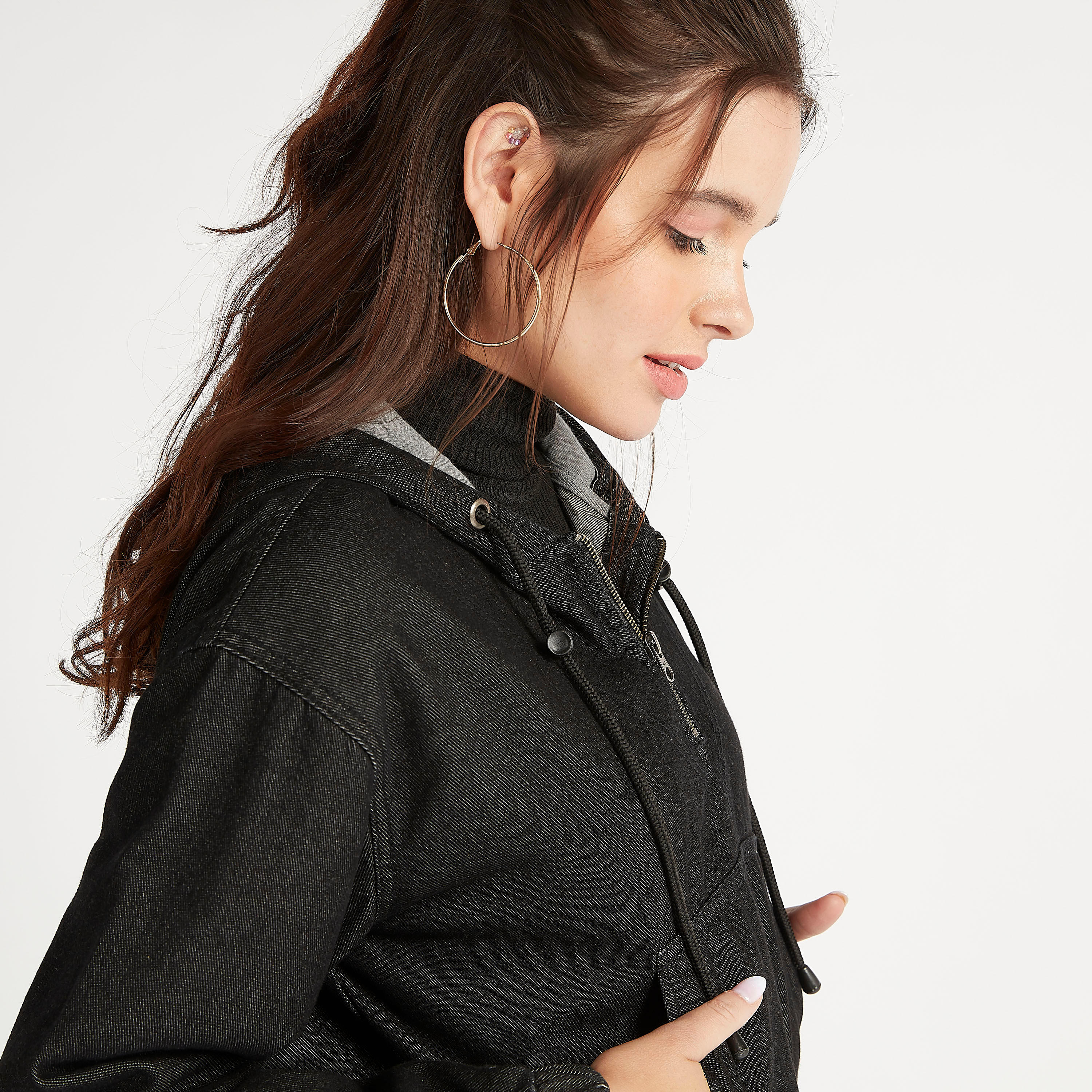 Sustainable Lee Cooper Solid Hoodie with Kangaroo Pocket-women-winterwear-hoodiesandsweatshirts-hoodies-image-5