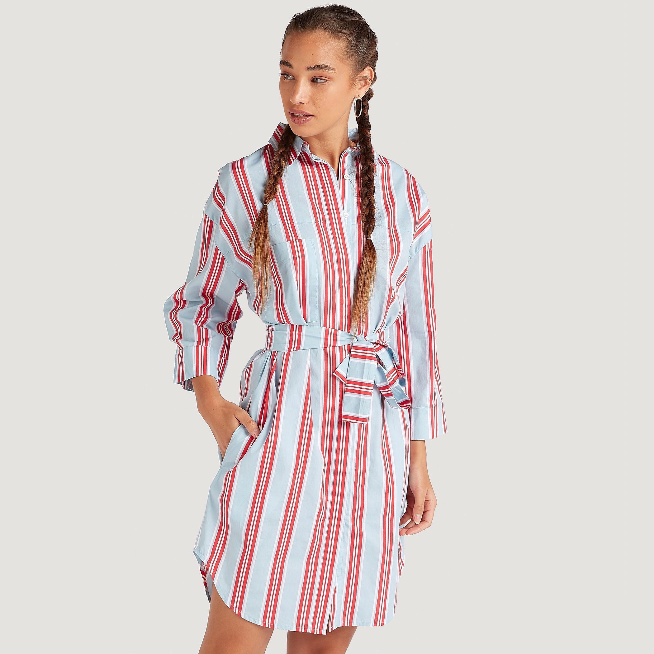 Lee Cooper Striped Midi Shirt Dress with Pockets-women-clothing-dresses-image-6
