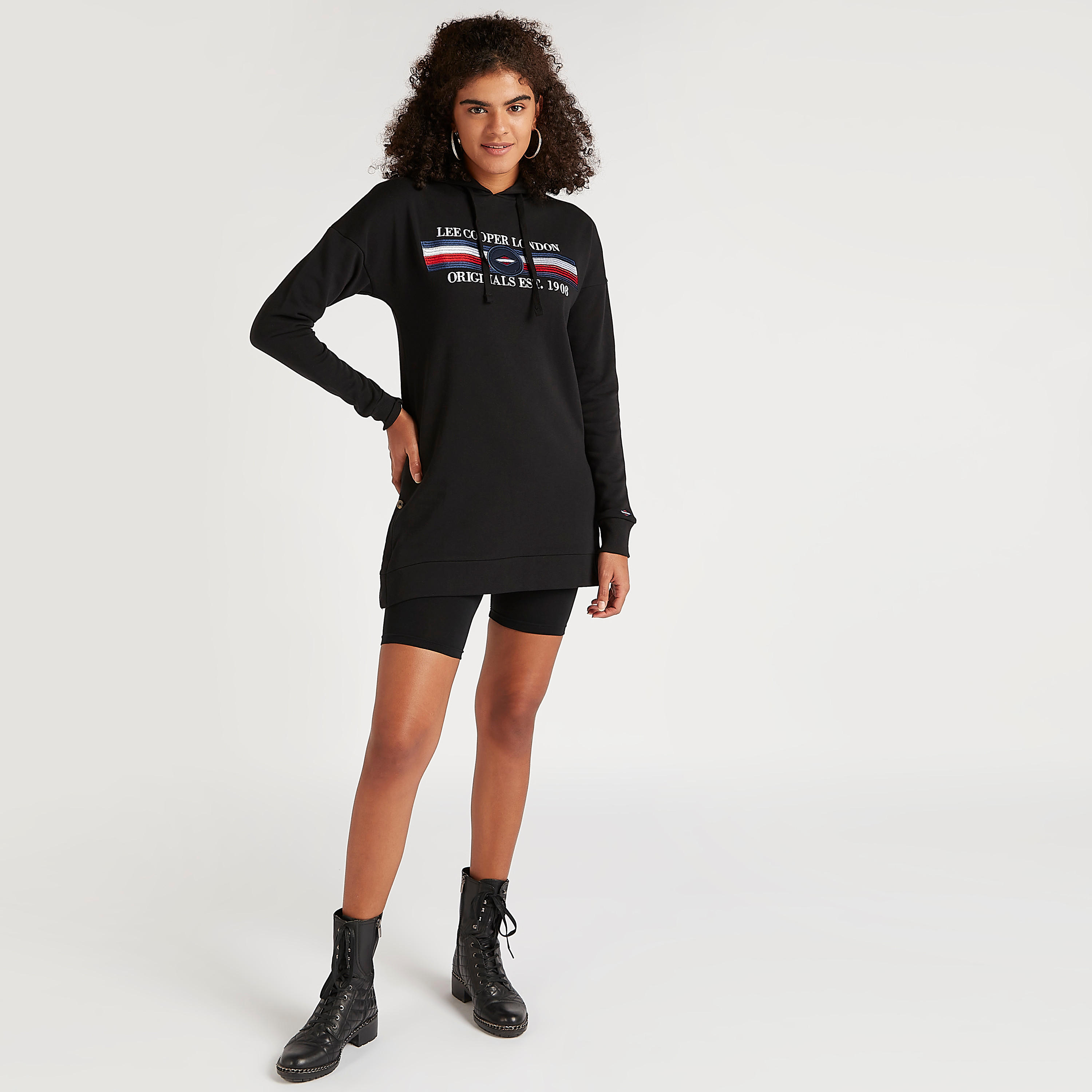 Lee Cooper Embroidered Hooded Sweatshirt with Long Sleeves-women-winterwear-hoodiesandsweatshirts-sweatshirts-image-2