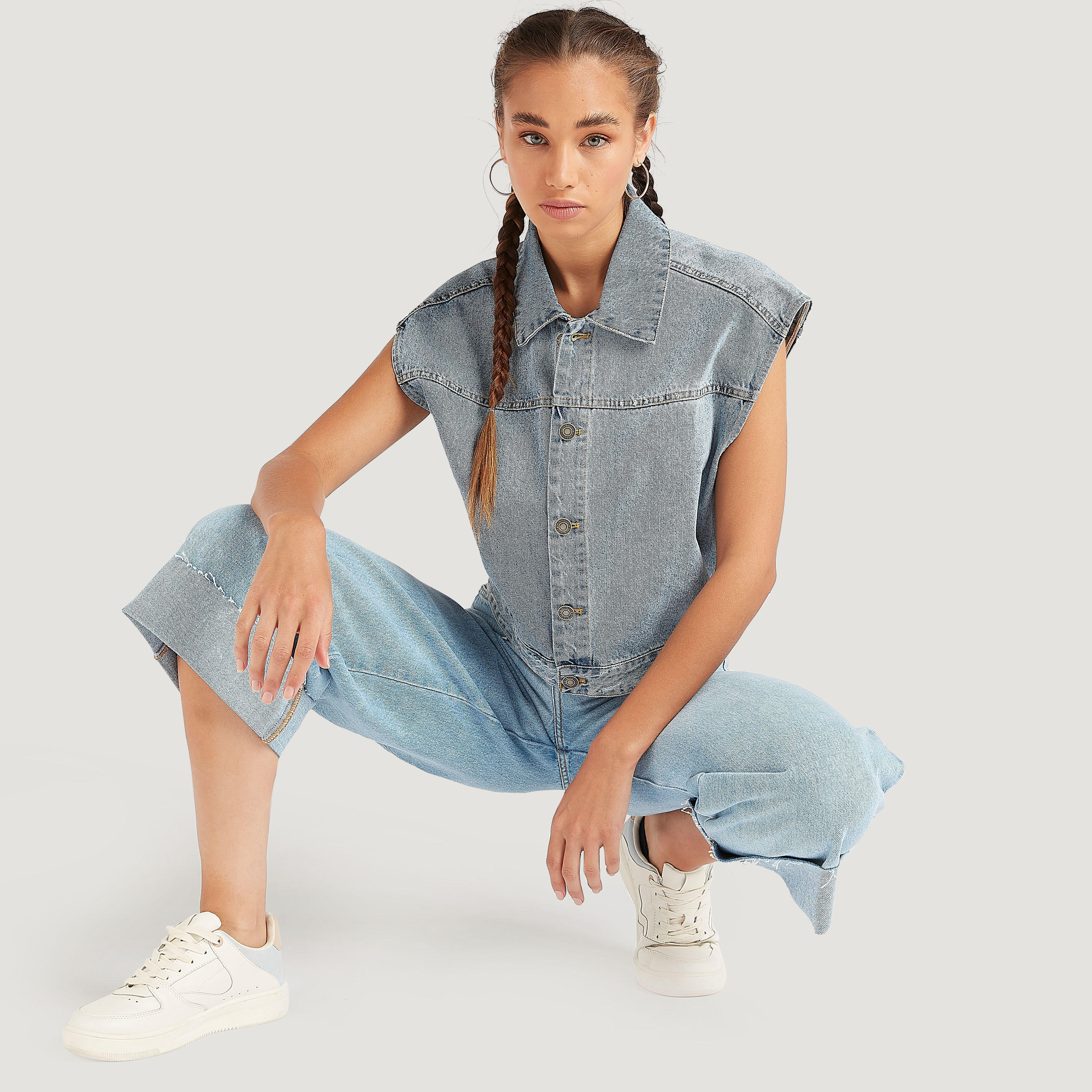 Lee Cooper Solid Boot Cut Jeans with Button Closure-women-clothing-bottoms-jeans-image-2