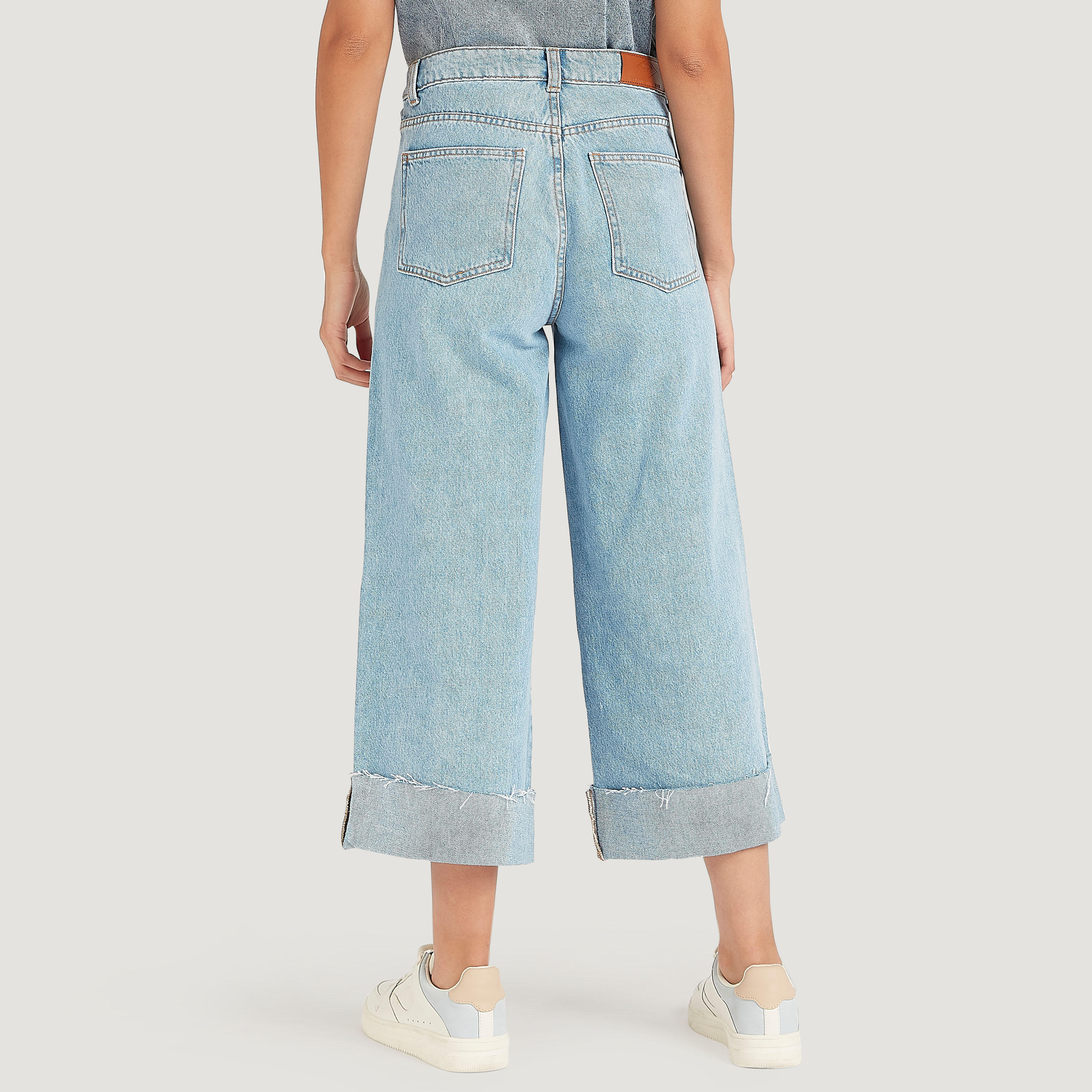 Lee Cooper Solid Boot Cut Jeans with Button Closure-women-clothing-bottoms-jeans-image-4