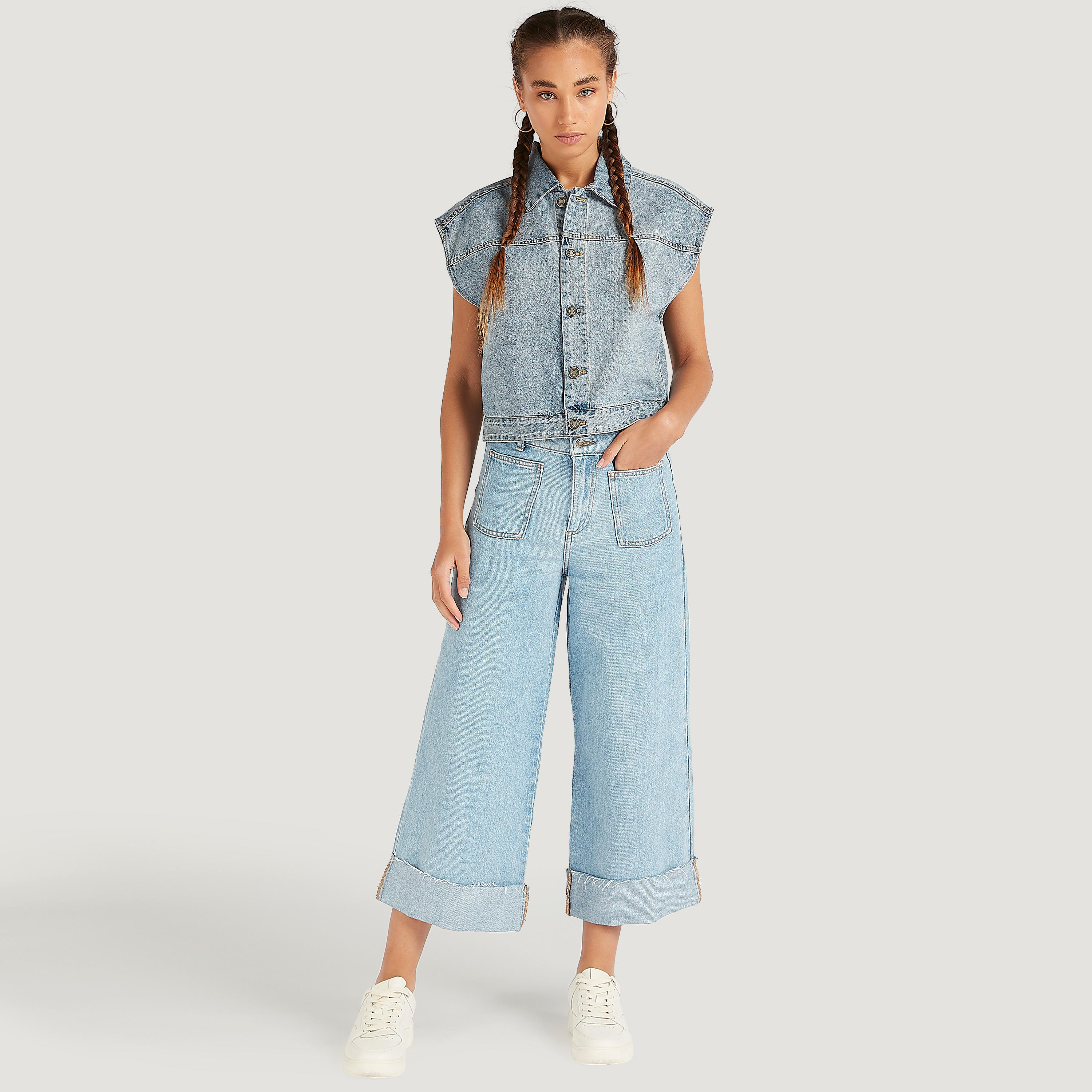 Lee Cooper Solid Boot Cut Jeans with Button Closure-women-clothing-bottoms-jeans-image-5
