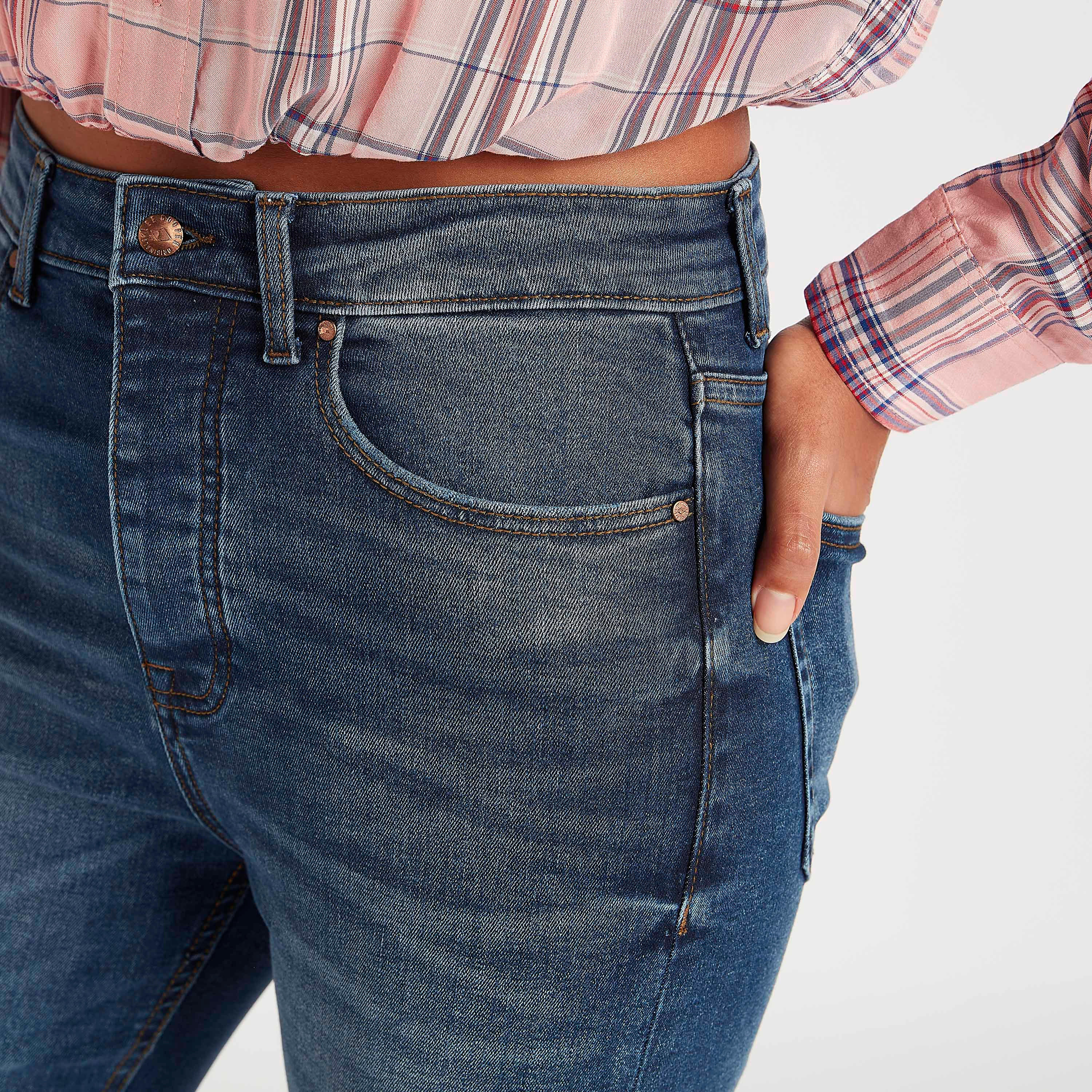 بنطلون جينز مضلّع بقصّة مستقيمة وخصر مرتفع من لي كوبر-women-clothing-bottoms-jeans-image-3