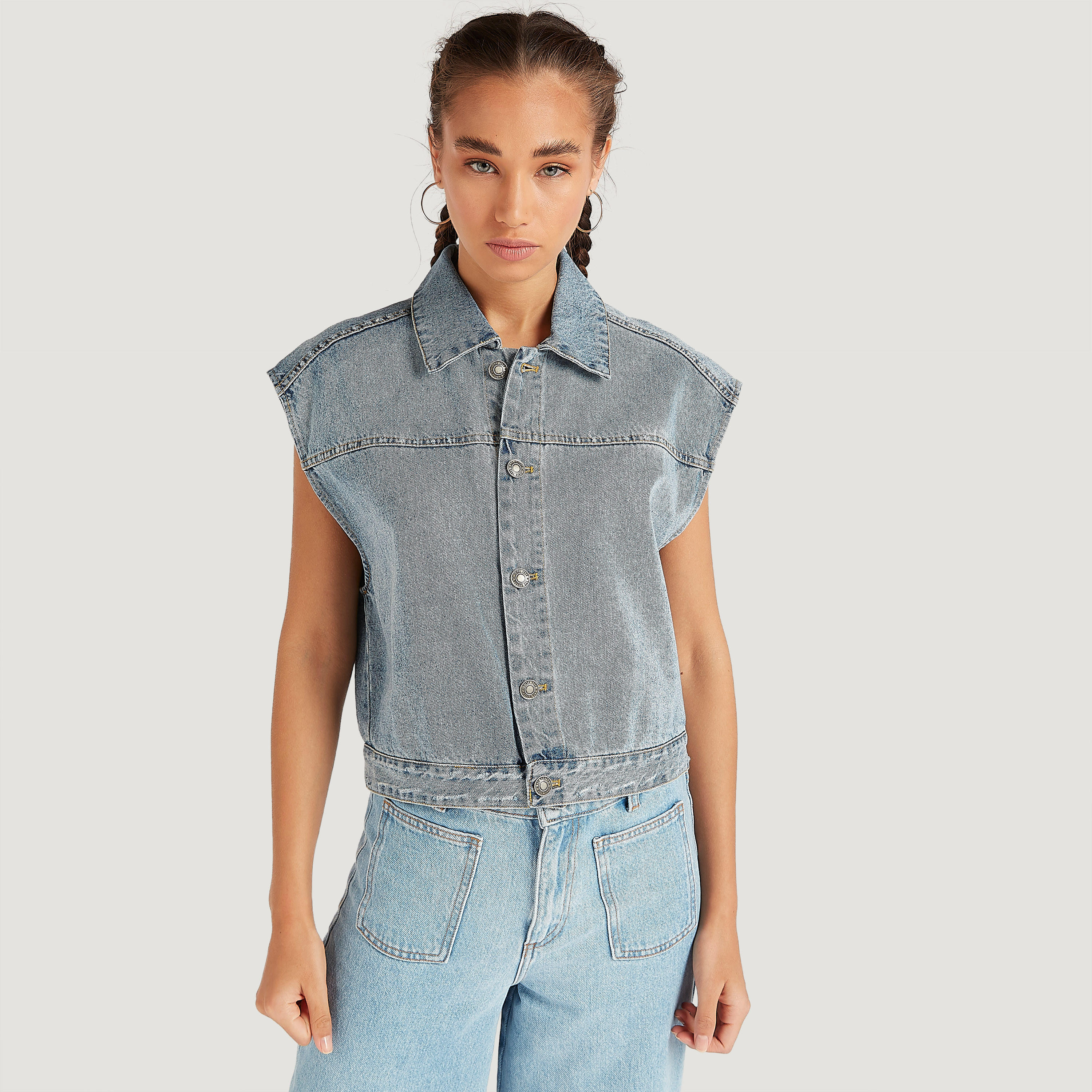 Lee Cooper Solid Denim Jacket with Collar-women-winterwear-coatsandjackets-jackets-image-5