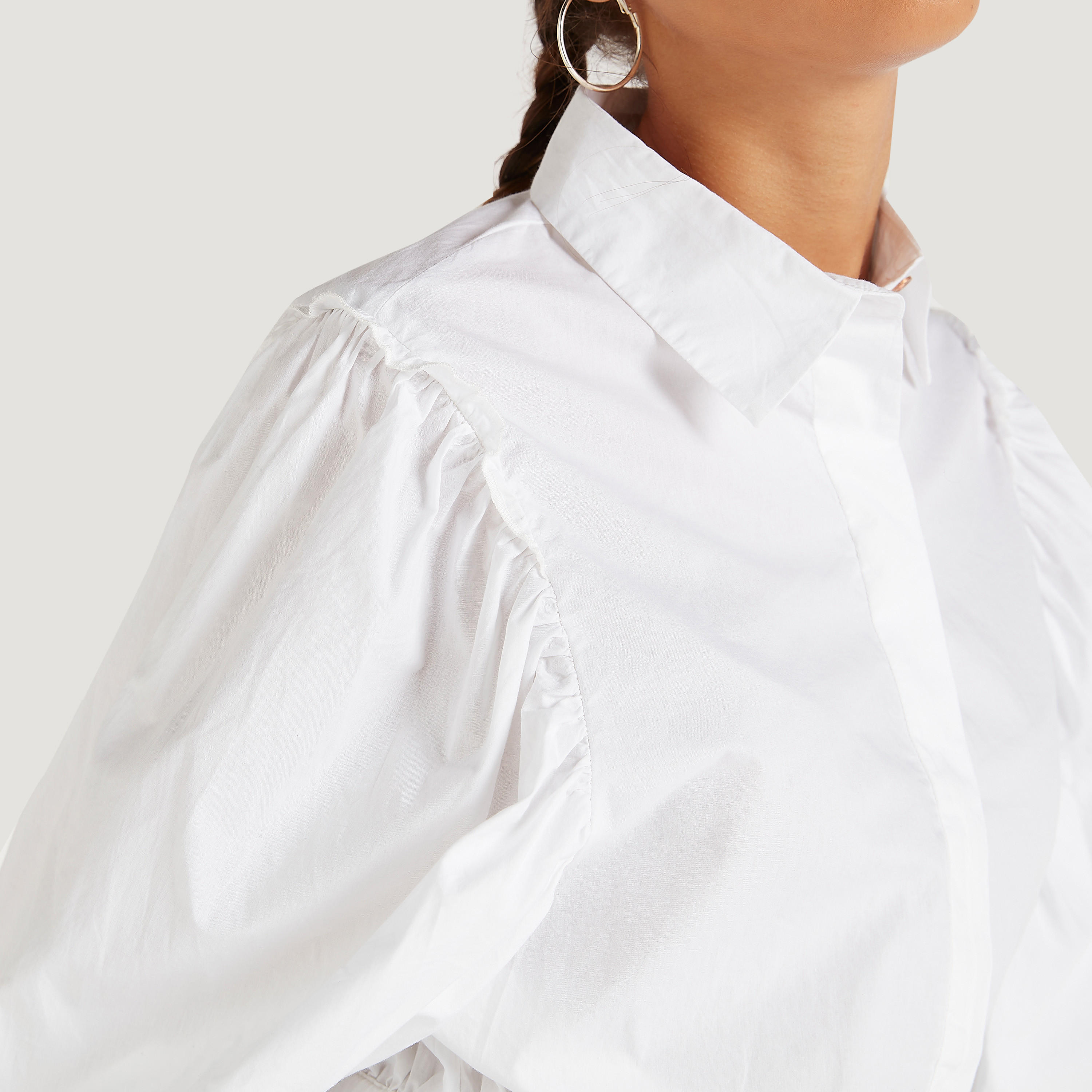 Lee Cooper Solid Top with Collar and Bishop Sleeves-women-clothing-shirtsandblouses-blouses-image-5