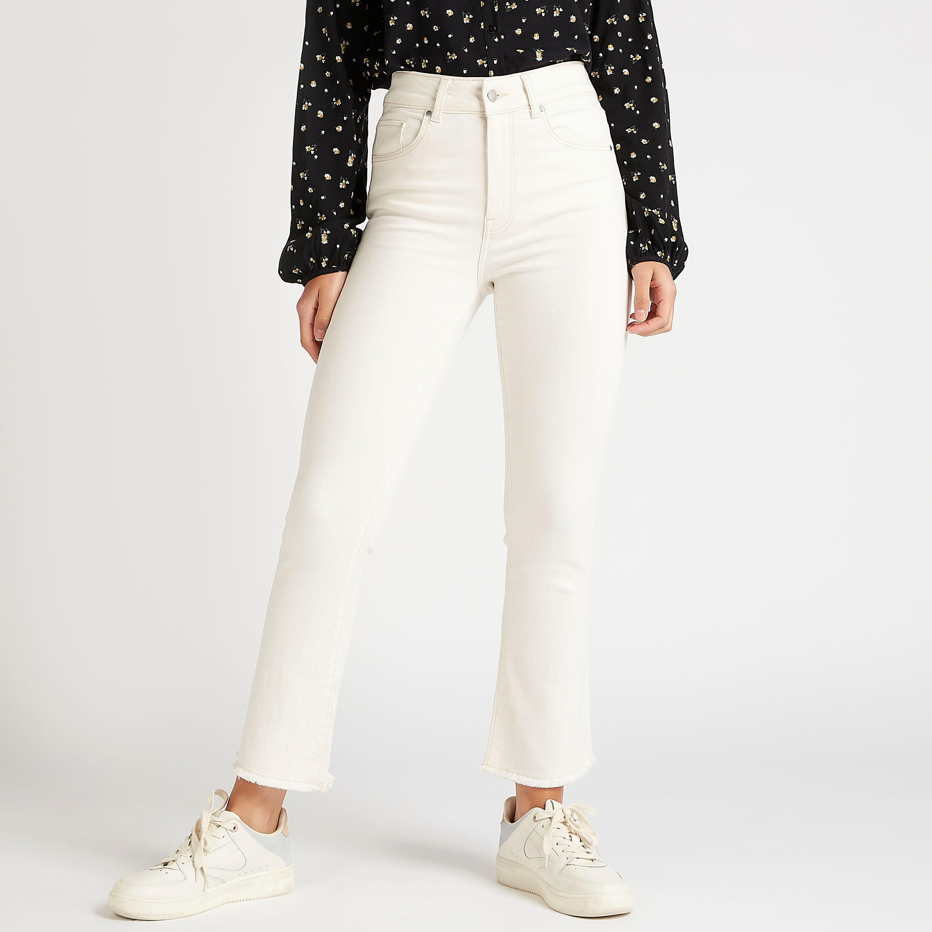 Lee Cooper Solid Denim Jeans with Button Closure and Pockets-women-clothing-bottoms-jeans-image-1