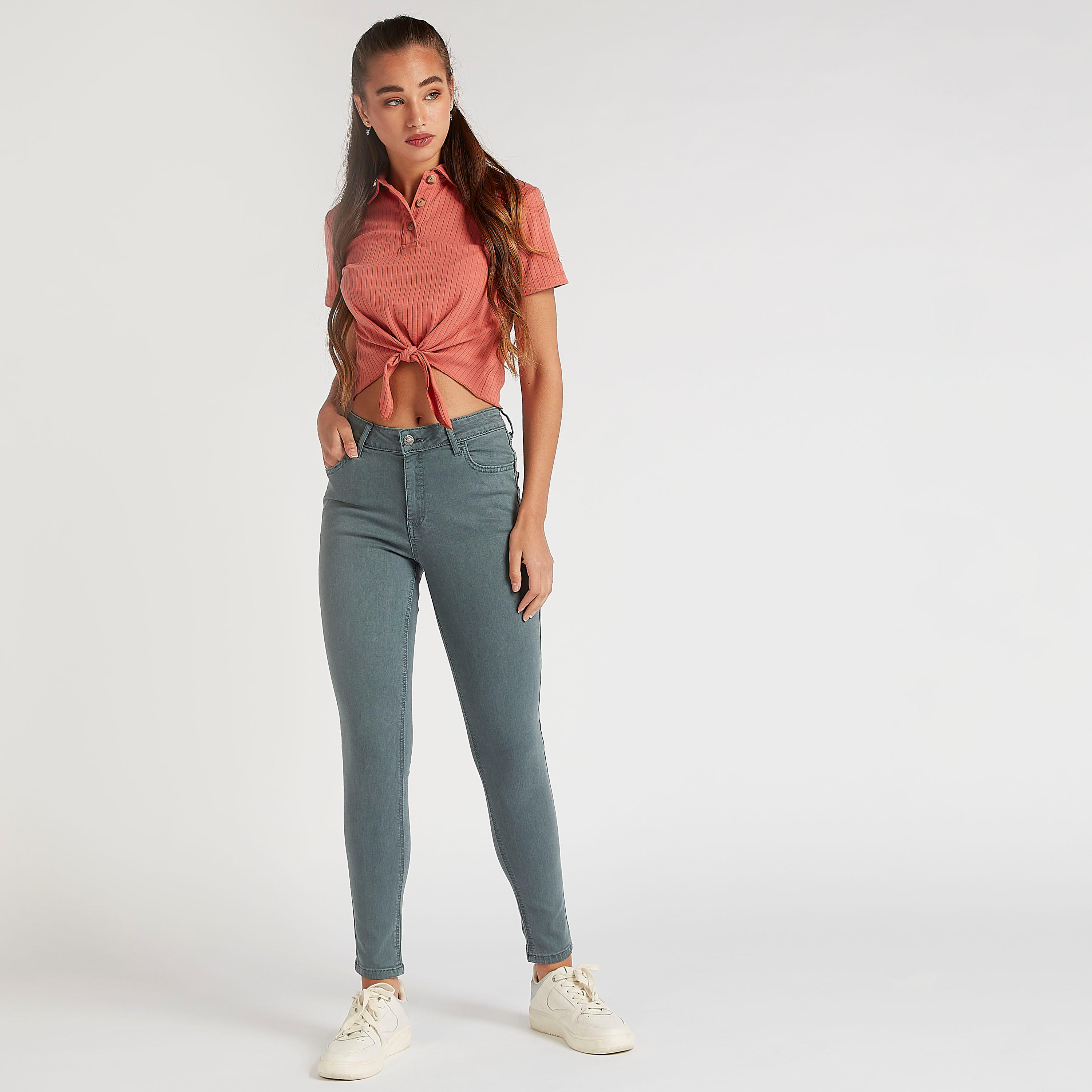 Lee Cooper Solid Skinny Fit High-Rise Jeans-women-clothing-bottoms-jeans-image-2