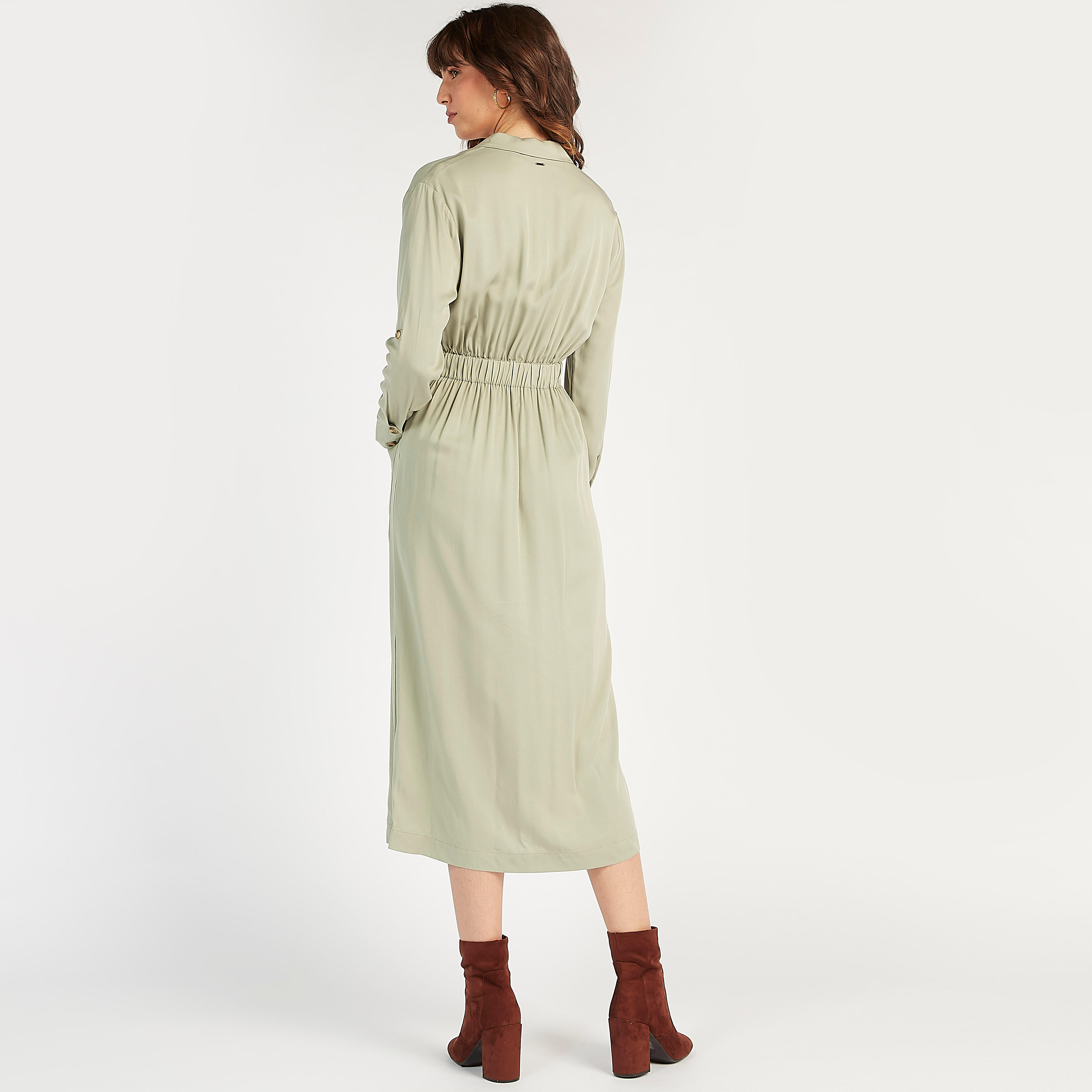 فستان ميدي إيه لاين بجيوب وأربطة من لي كوبر-women-clothing-dresses-image-4