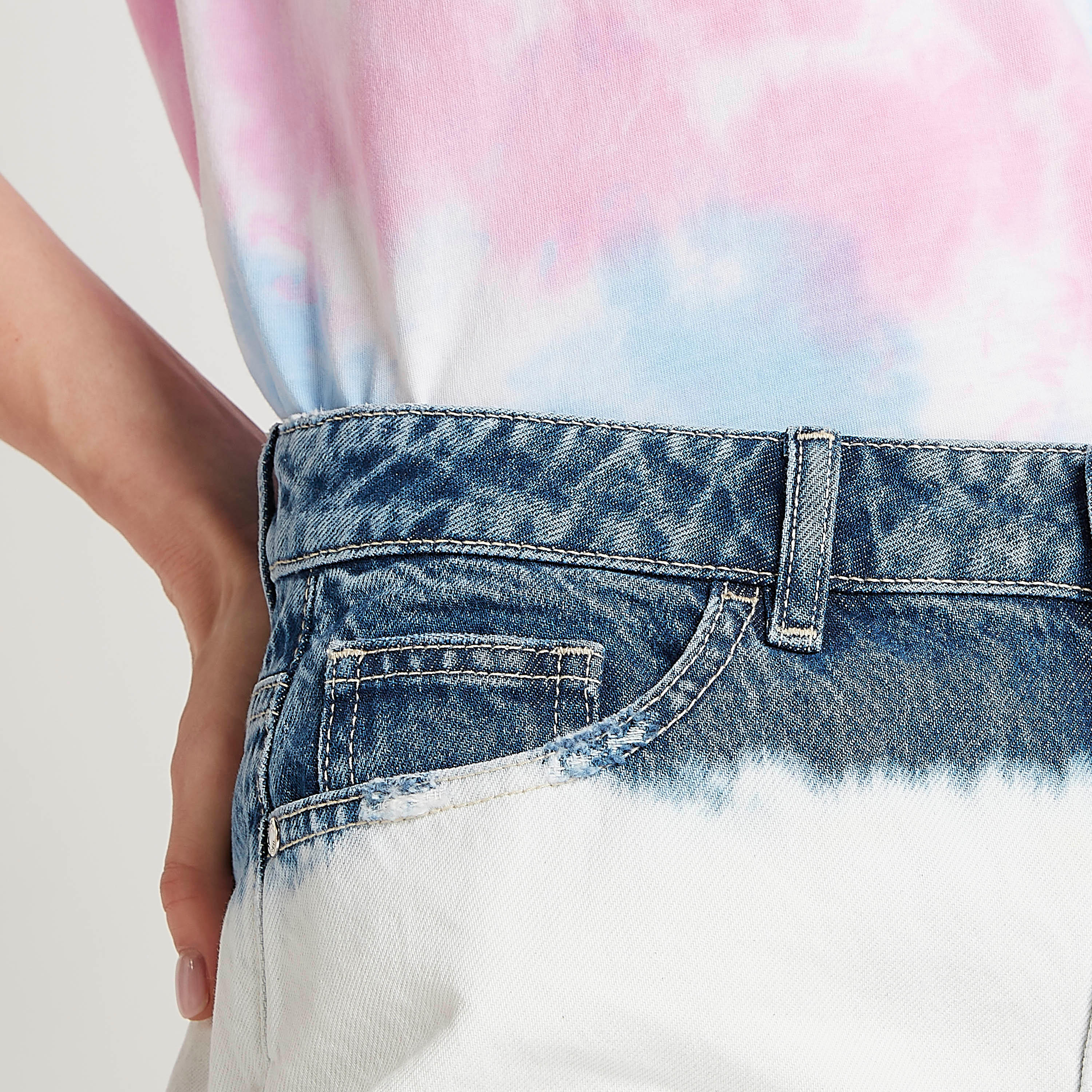 Lee Cooper Solid Denim Shorts with Button Closure-women-clothing-bottoms-shorts-image-3