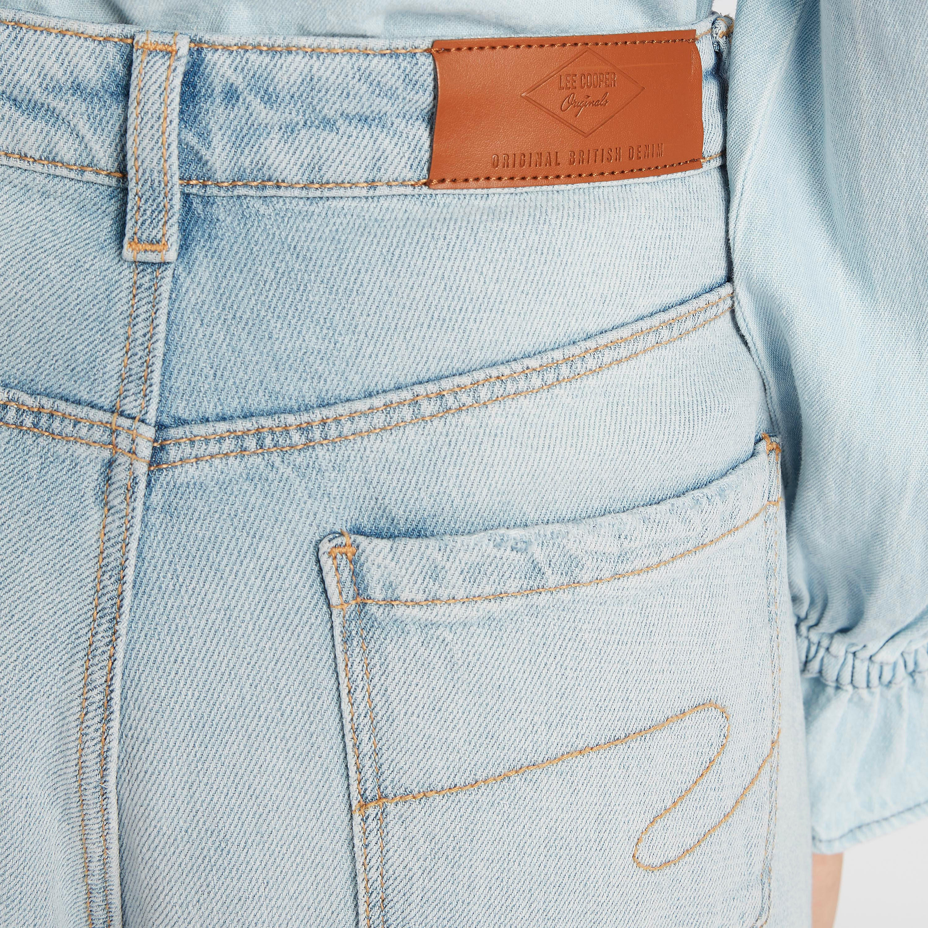 بنطلون جينز دنيم  موم فيت مضلّع سادة من لي كوبر-women-clothing-bottoms-jeans-image-5