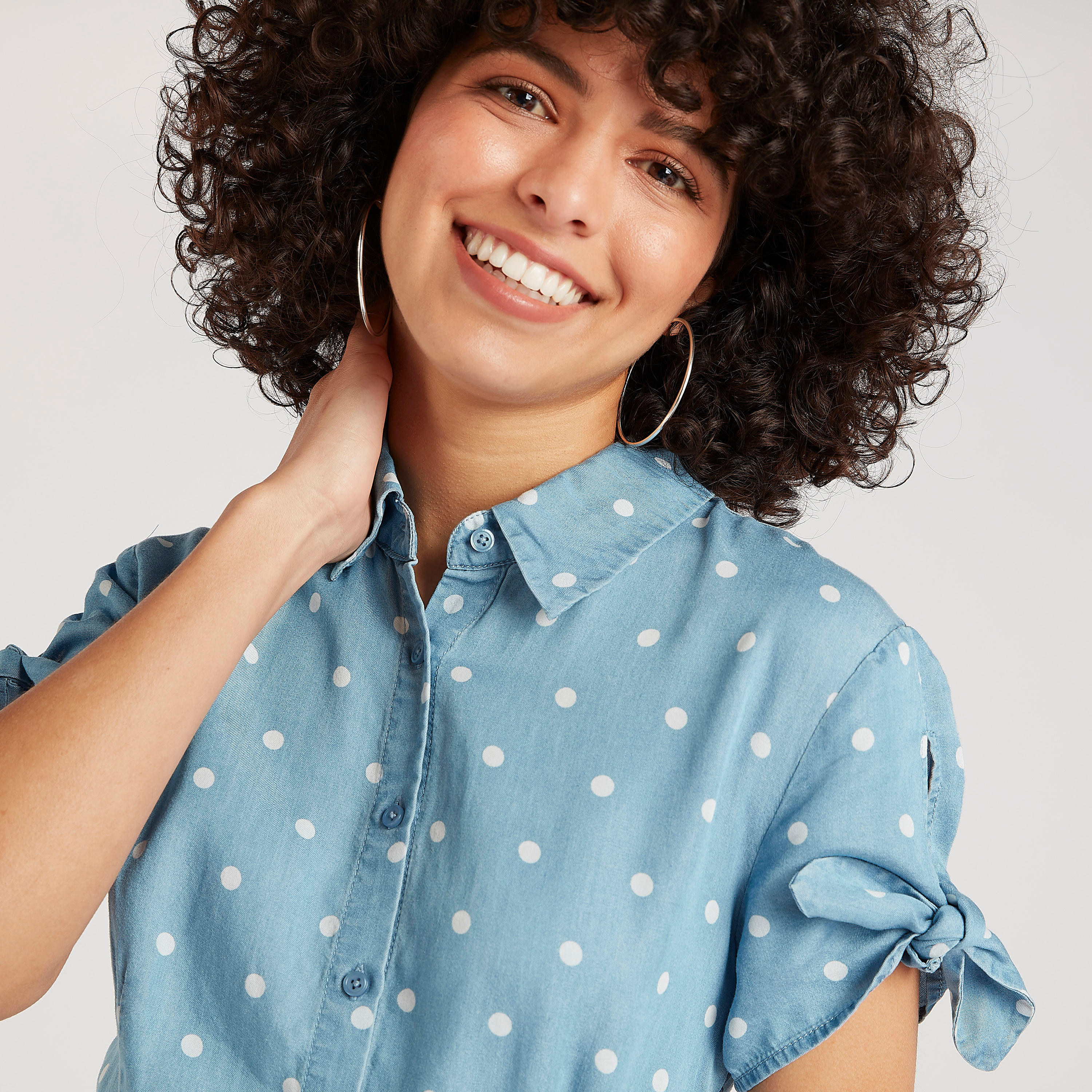 Lee Cooper Polka Dot Maxi A-line Dress with Belt-women-clothing-dresses-image-6