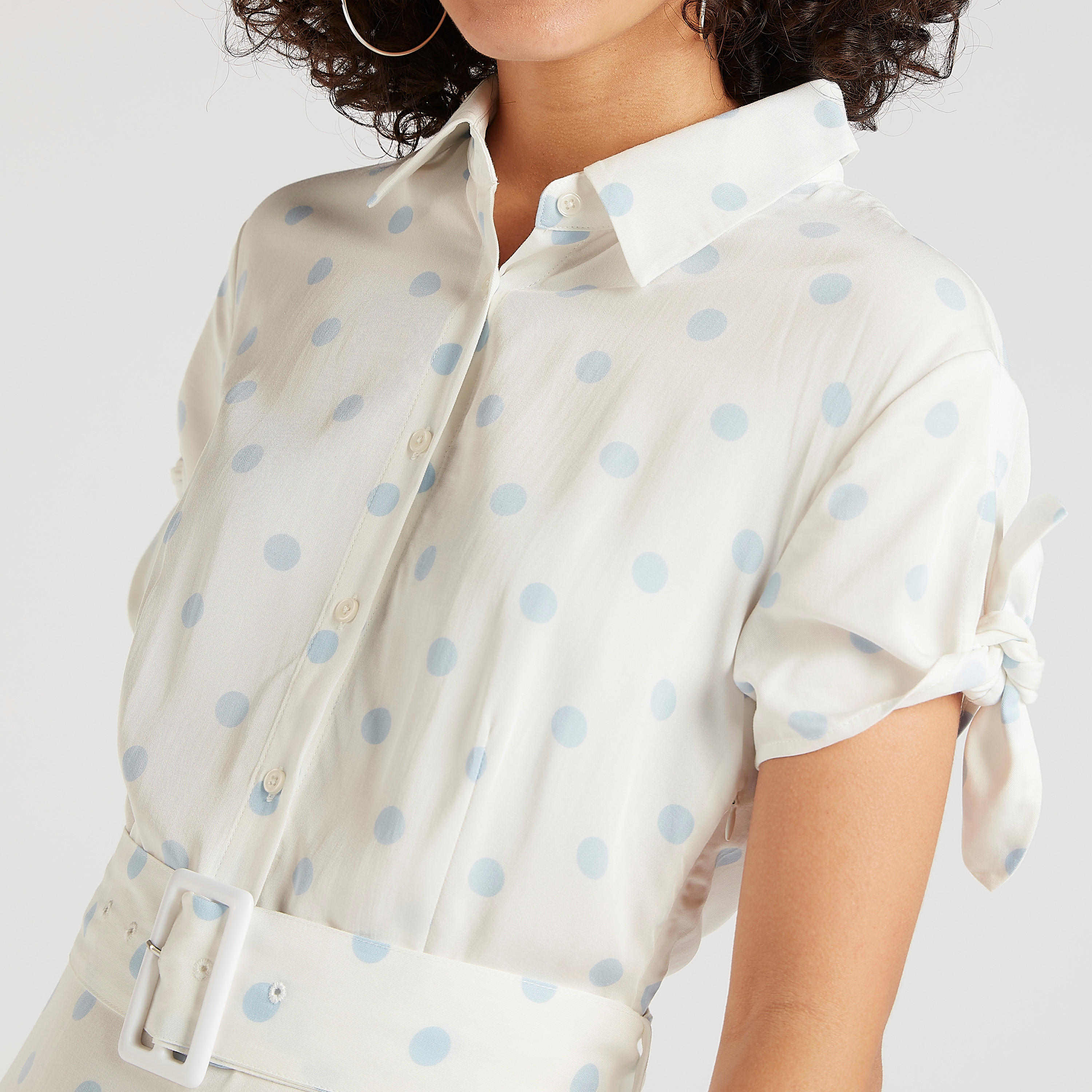 فستان إيه لاين منقّط بحزام من لي كوبر-women-clothing-dresses-image-6