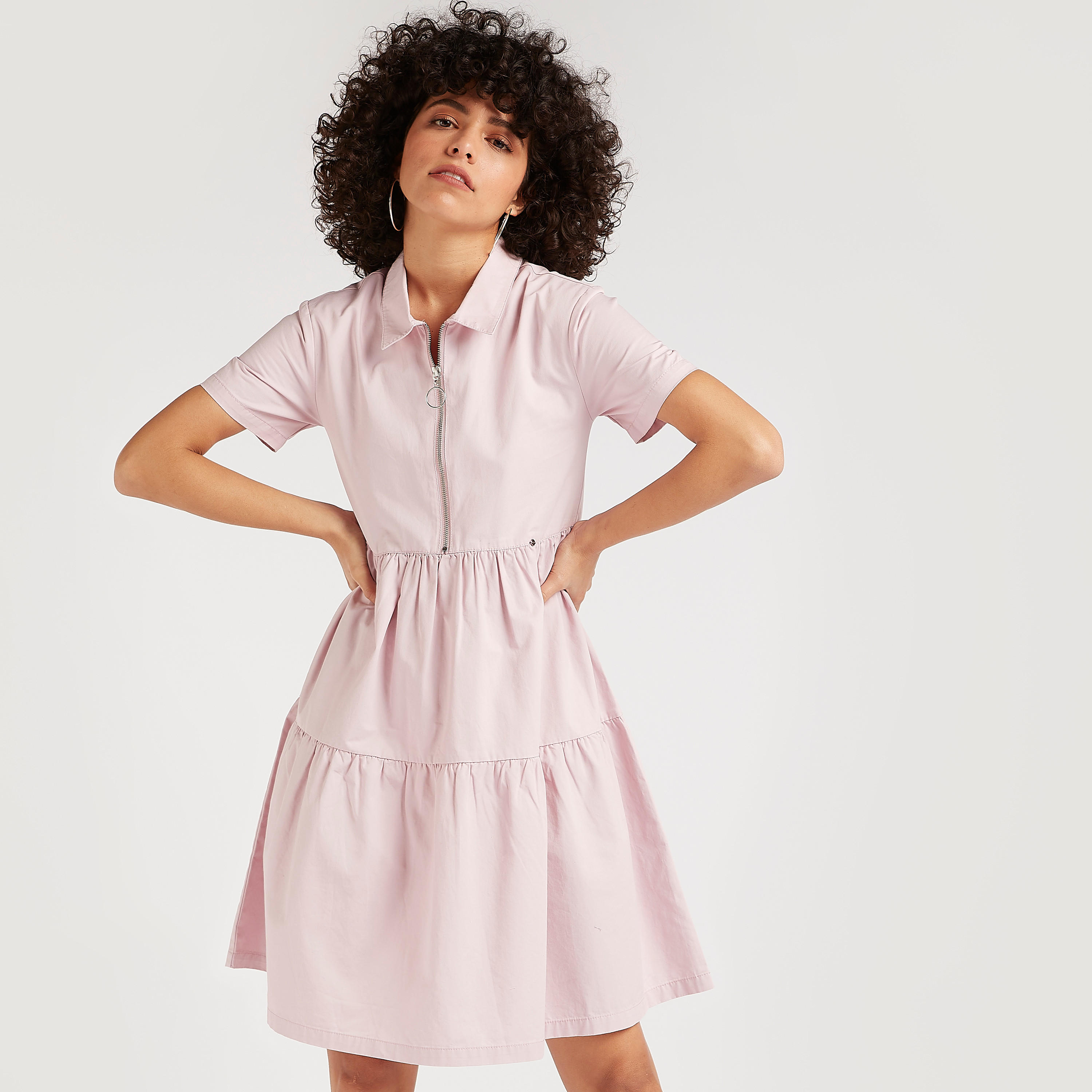 فستان إيه لاين قصير بسحّاب إغلاق من لي كوبر-women-clothing-dresses-image-1