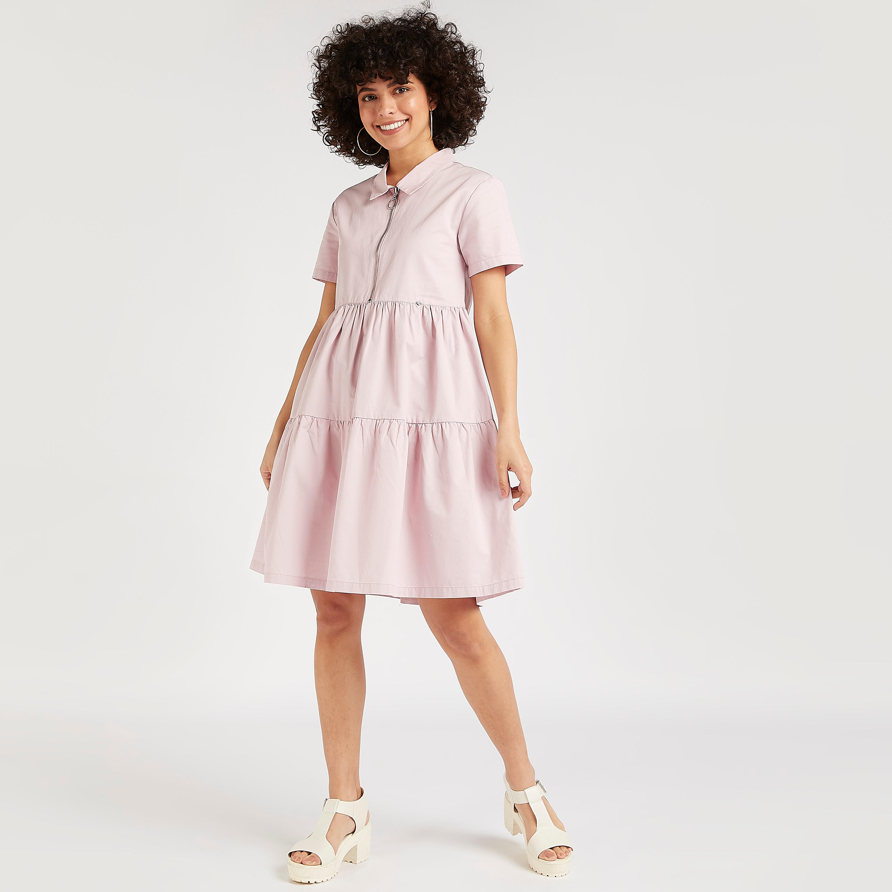 فستان إيه لاين قصير بسحّاب إغلاق من لي كوبر-women-clothing-dresses-image-2