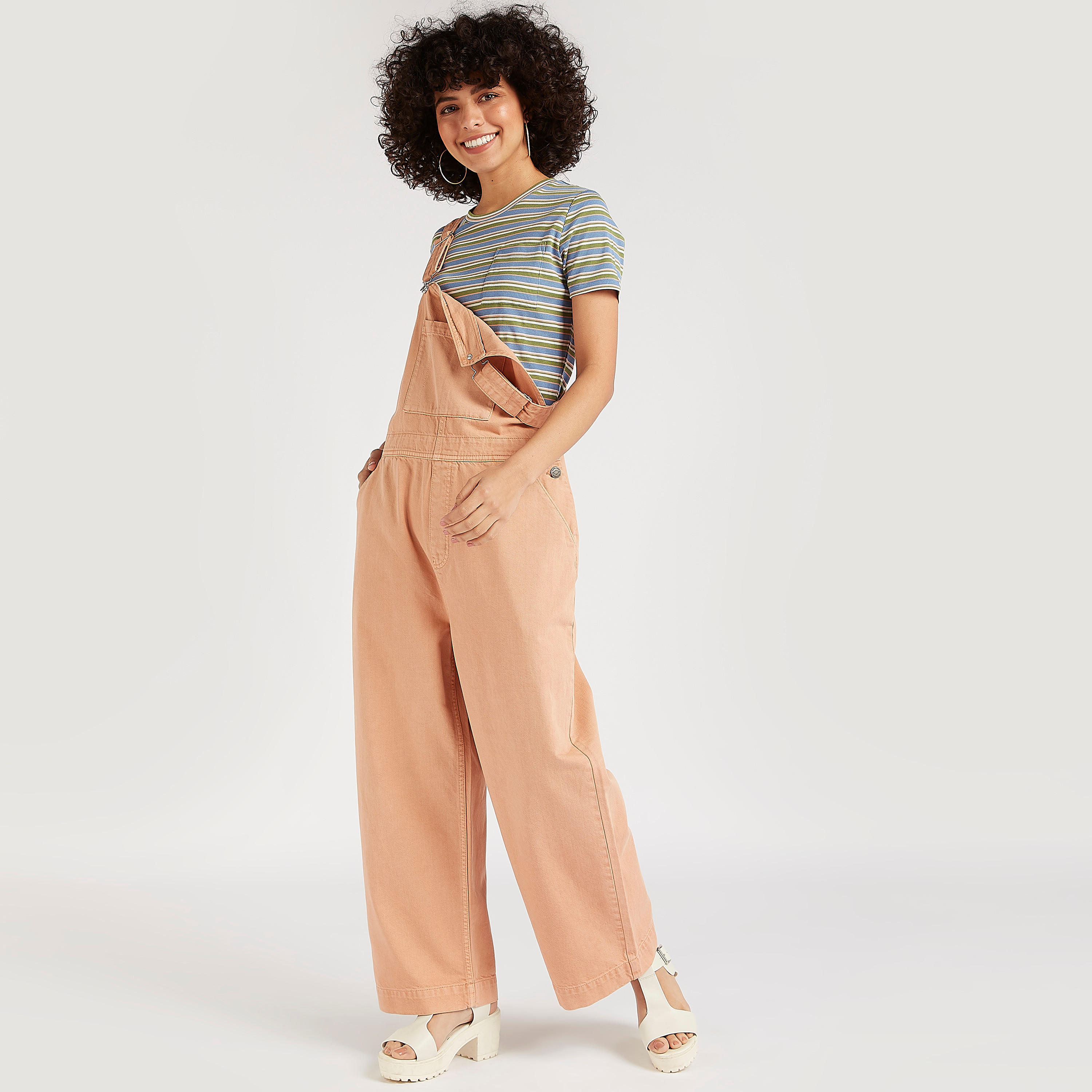 تيشيرت مخطّط بأكمام قصيرة من لي كوبر-women-clothing-tshirts-image-2
