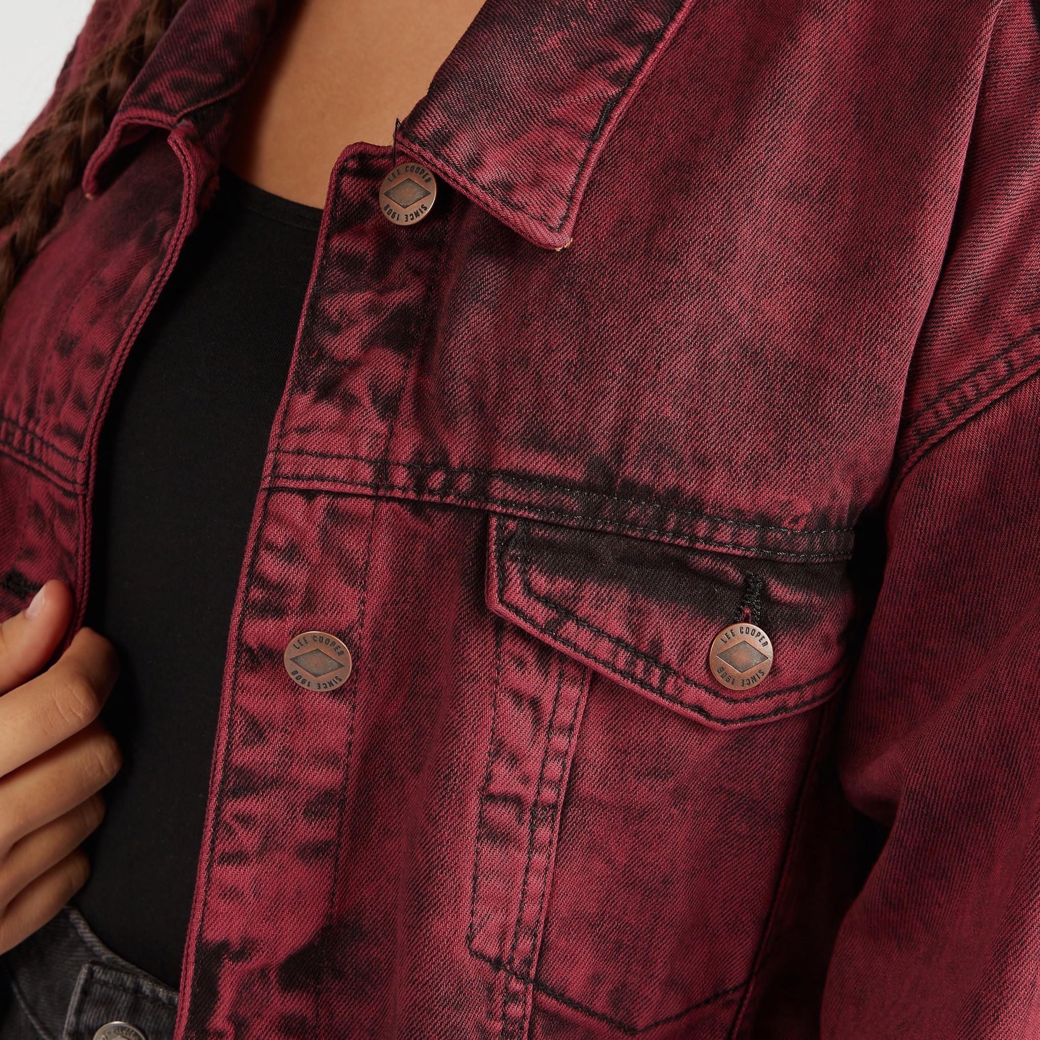 Lee Cooper Oversized Denim Jacket with Long Sleeves-women-winterwear-coatsandjackets-jackets-image-3