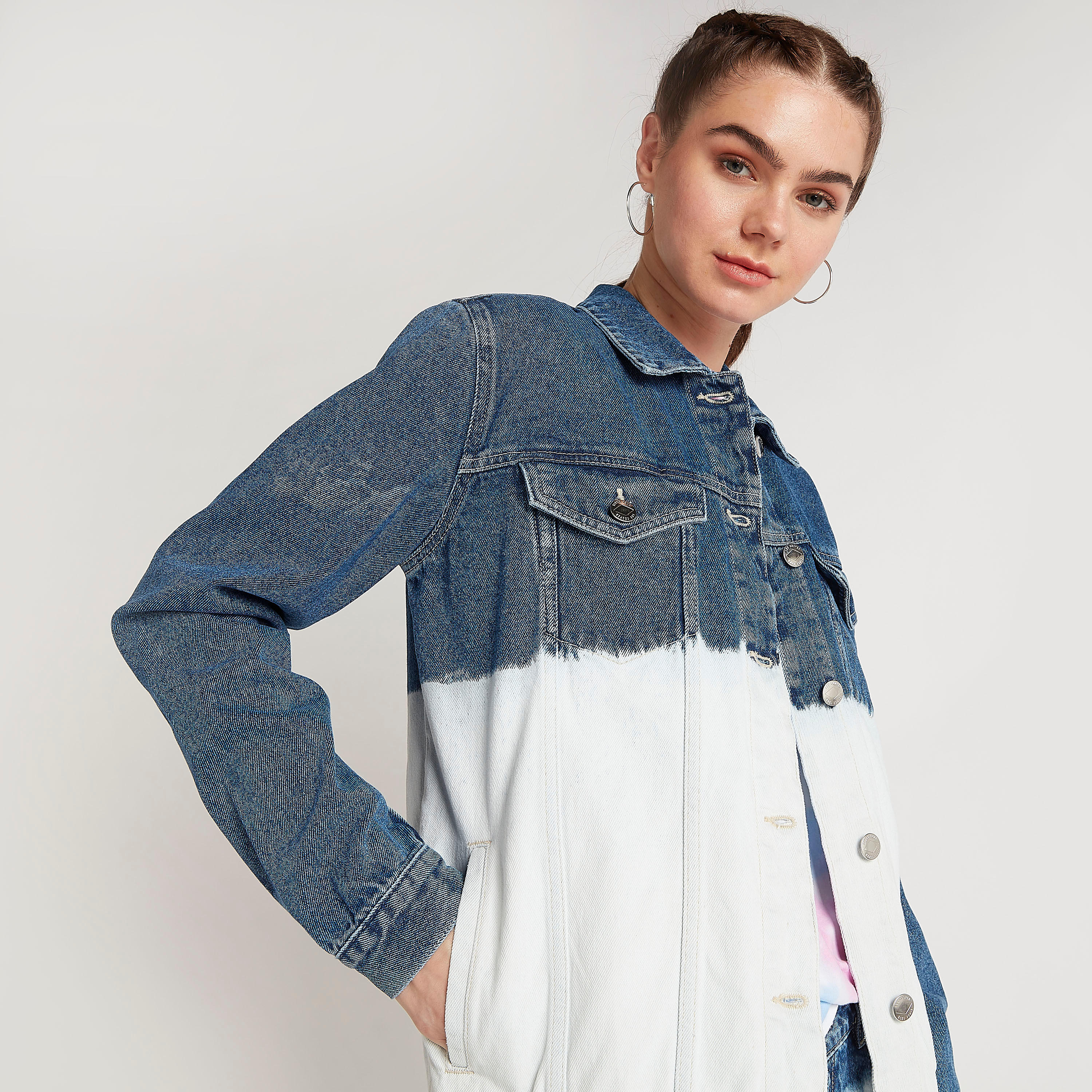 جاكيت دنيم باكمام طويلة وجيوب بطيّة من لي كوبر-women-winterwear-coatsandjackets-jackets-image-5