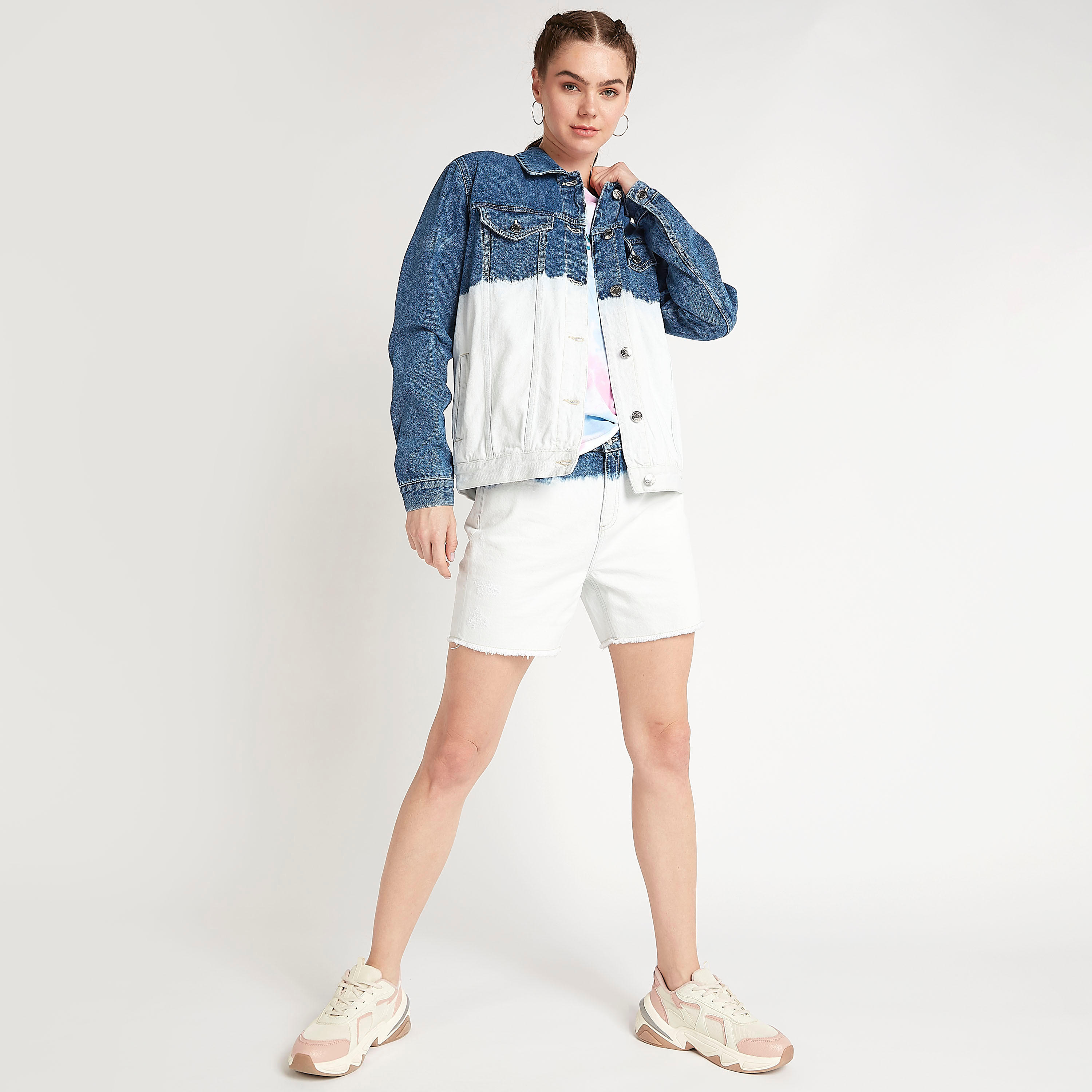 جاكيت دنيم باكمام طويلة وجيوب بطيّة من لي كوبر-women-winterwear-coatsandjackets-jackets-image-8