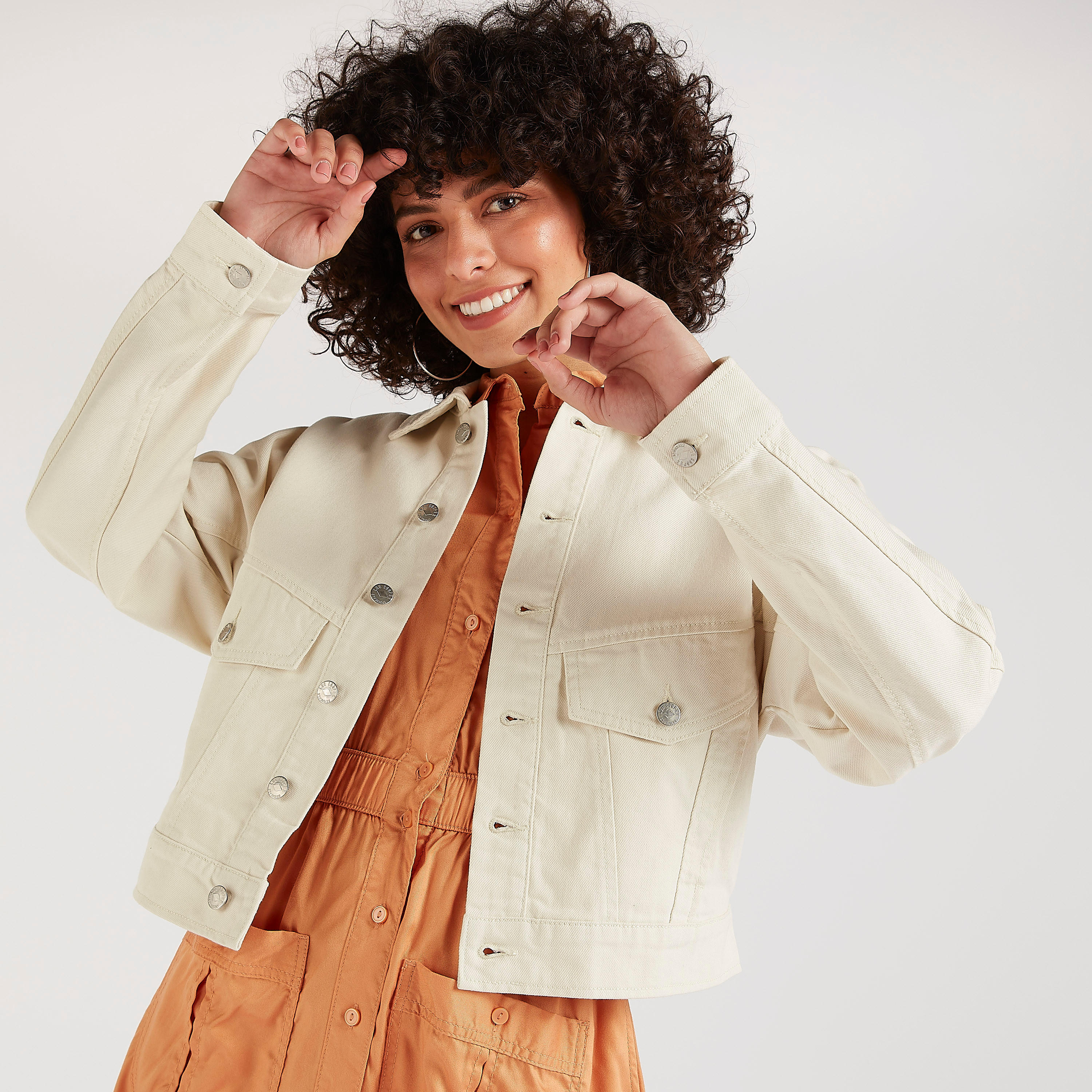 Lee Cooper Solid Denim Jacket with Long Sleeves-women-winterwear-coatsandjackets-jackets-image-1