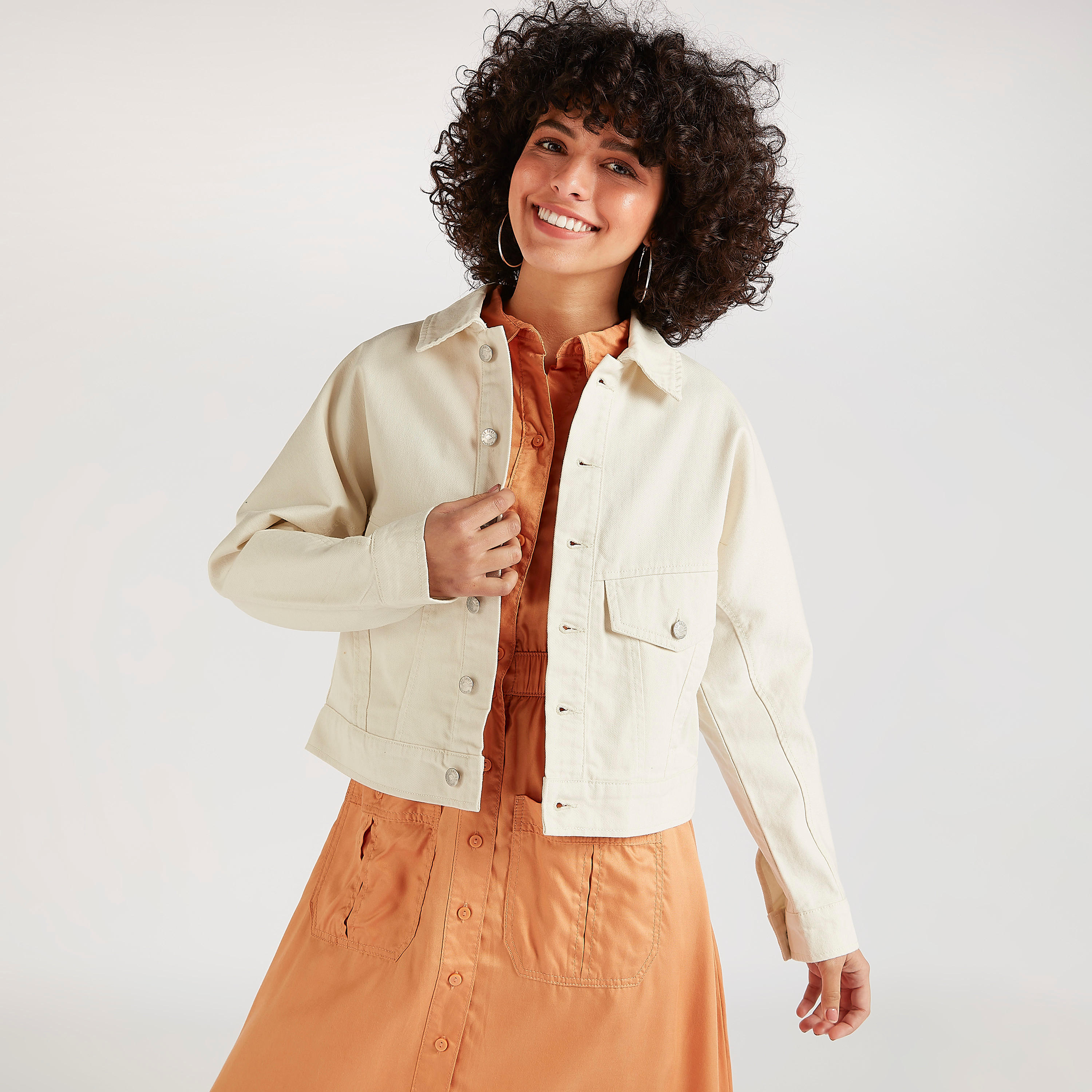 Lee Cooper Solid Denim Jacket with Long Sleeves-women-winterwear-coatsandjackets-jackets-image-5