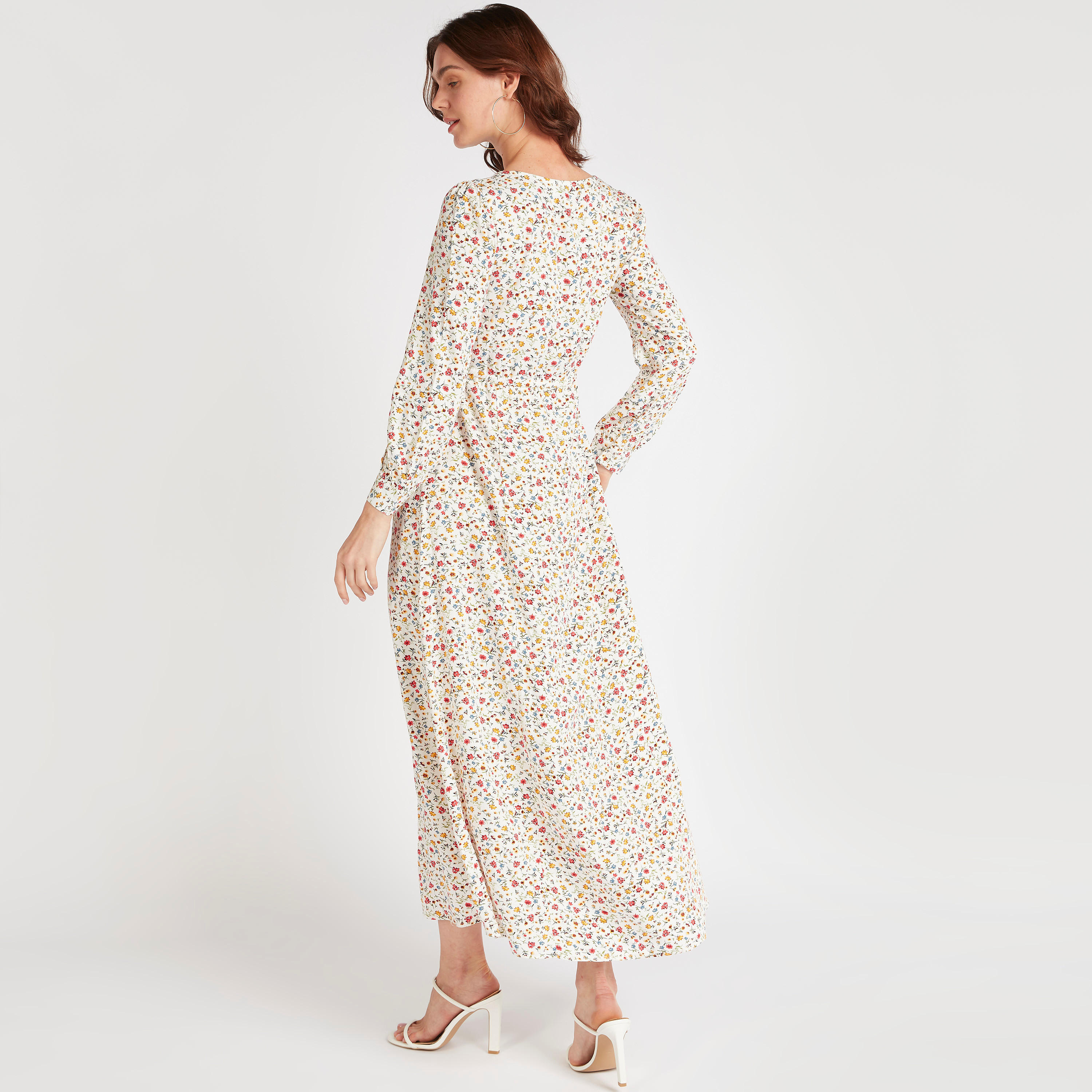 فستان طويل إيه لاين بطبعات أزهار وأربطة من لي كوبر-women-clothing-dresses-image-4