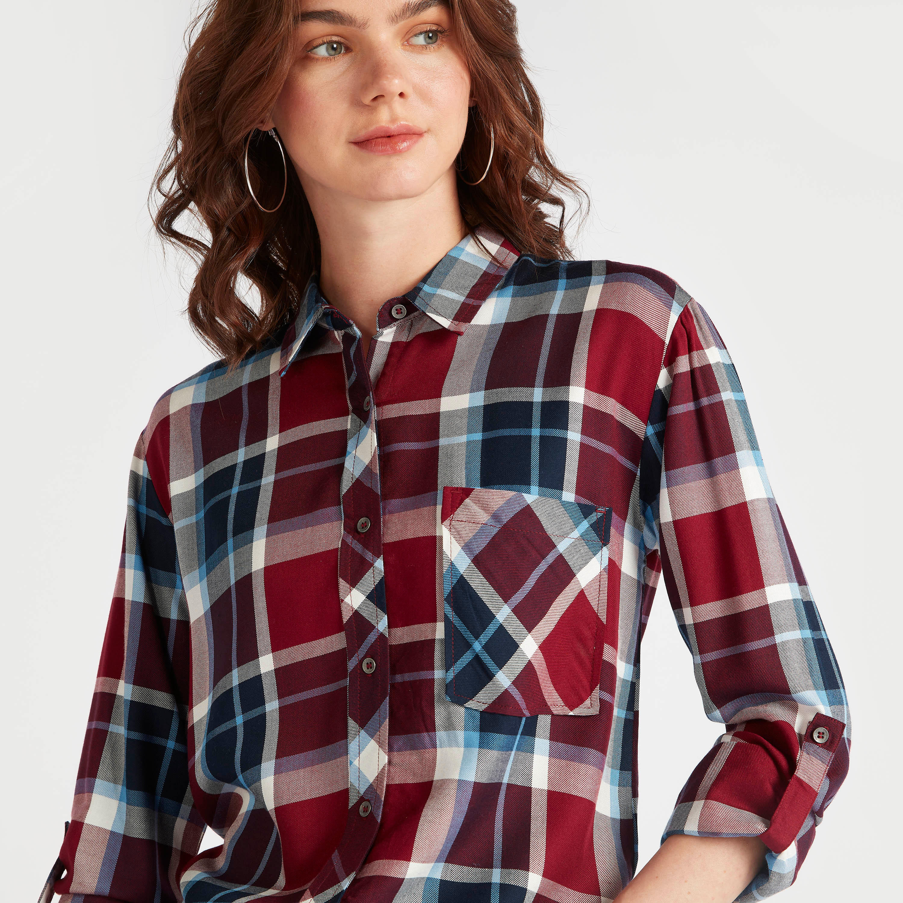 قميص مربّعات بأكمام طويلة من لي كوبر-women-clothing-shirtsandblouses-shirts-image-3