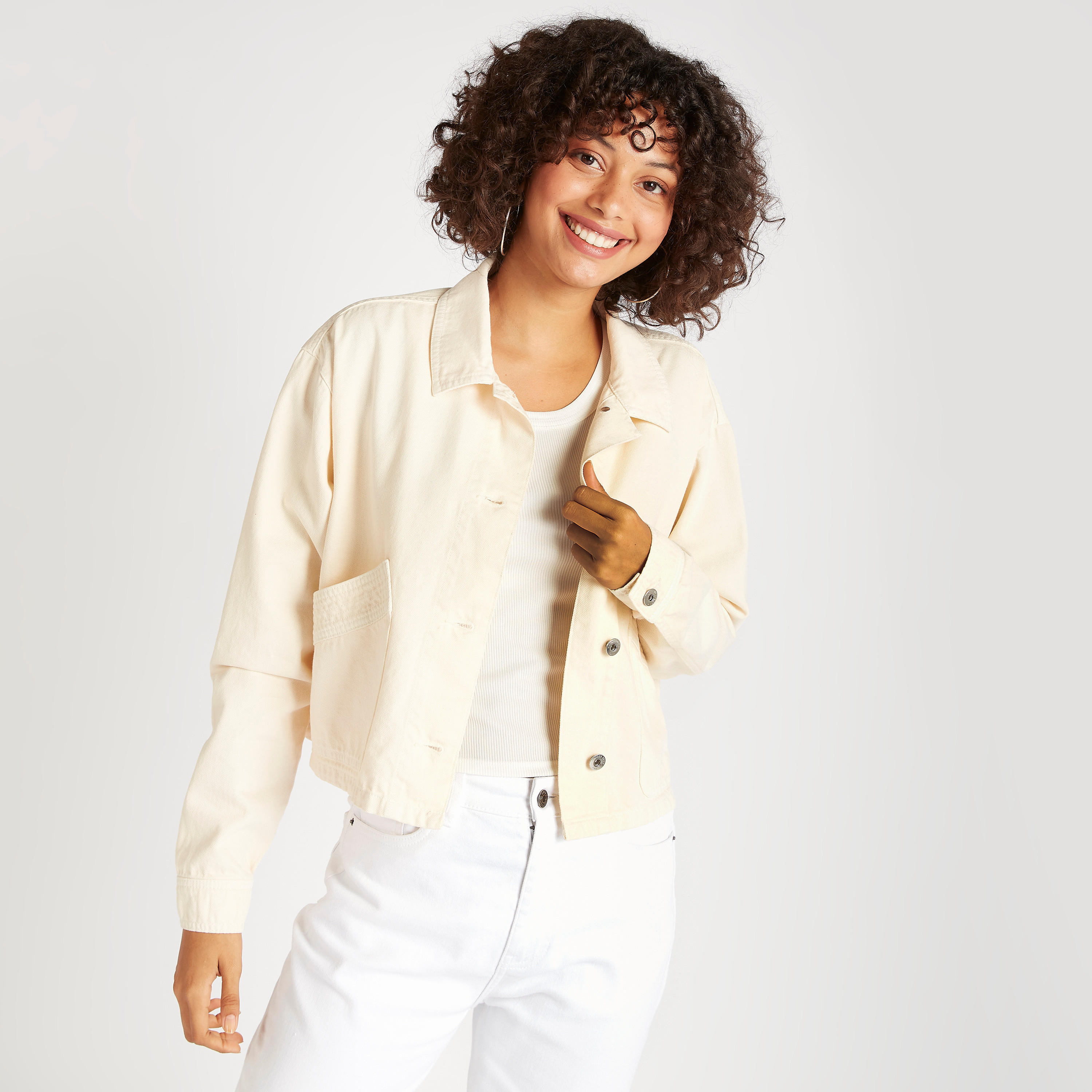 جاكيت دنيم بجيوب وزر علوي من لي كوبر-women-winterwear-coatsandjackets-jackets-image-1