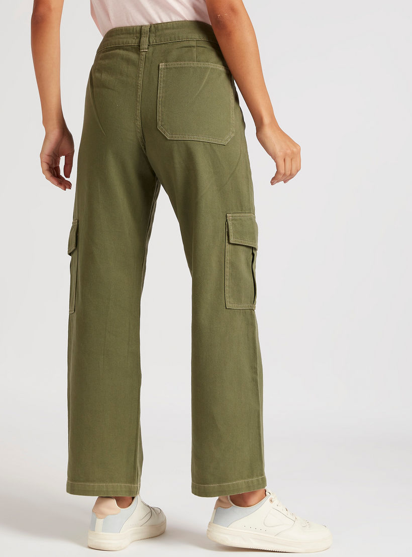 بنطلون دينيم سادة متوسط الارتفاع من لي كوبر-women-clothing-bottoms-trousers-image-1