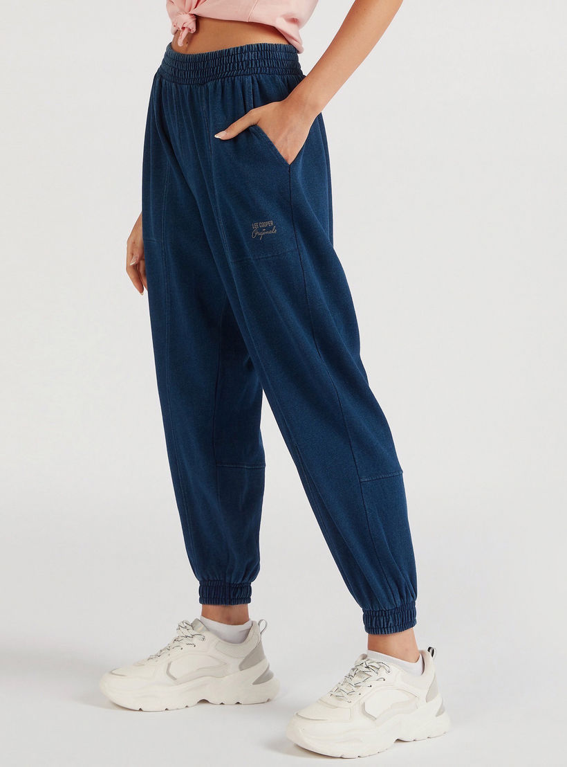 Lee Cooper Solid Mid-Rise Joggers with Pockets-women-clothing-bottoms-joggers-image-1