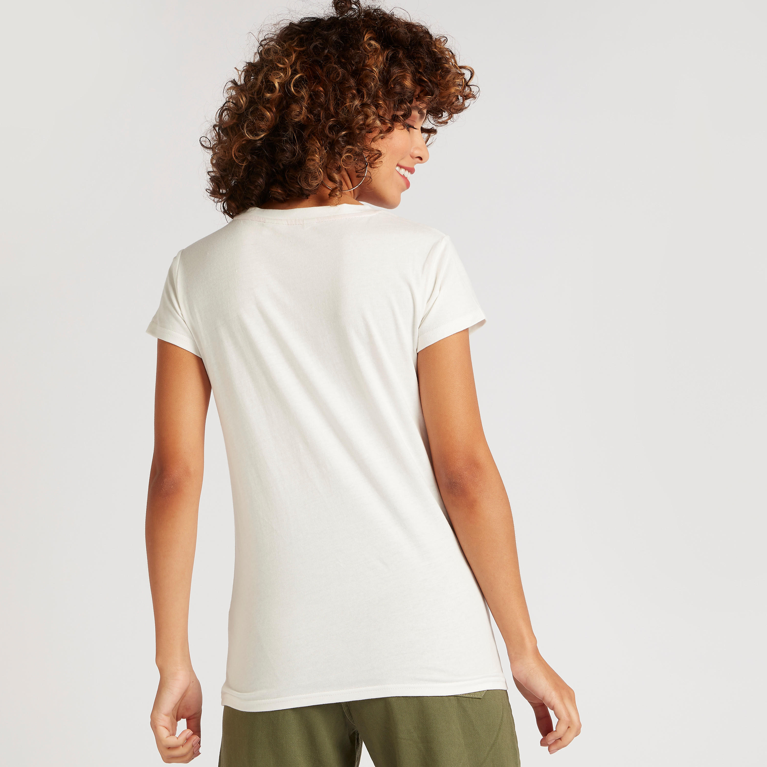 Lee Cooper Printed Crew Neck T-shirt with Cap Sleeves-women-clothing-tshirts-image-4