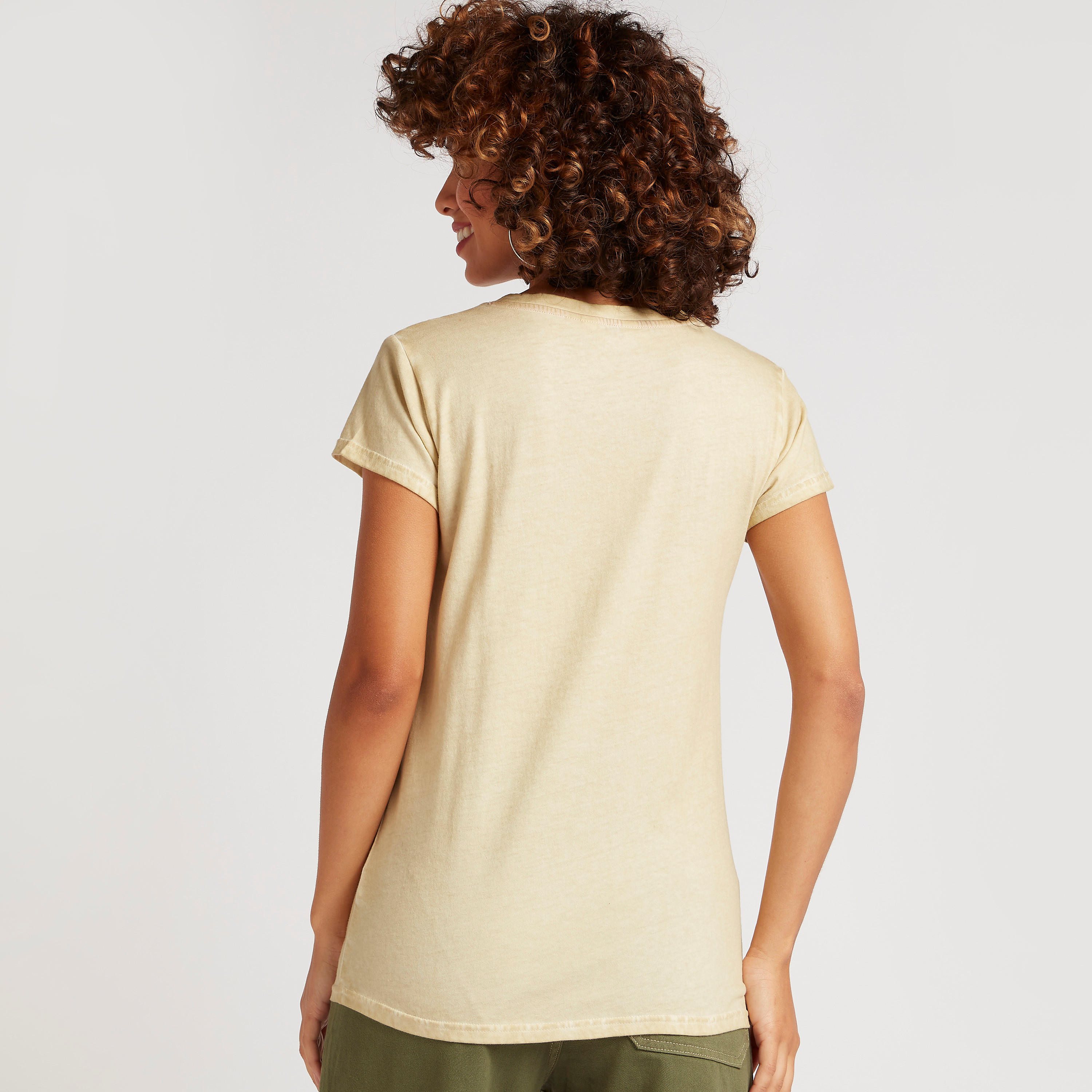 Lee Cooper Print Crew Neck T-shirt with Cap Sleeves-women-clothing-tshirts-image-4