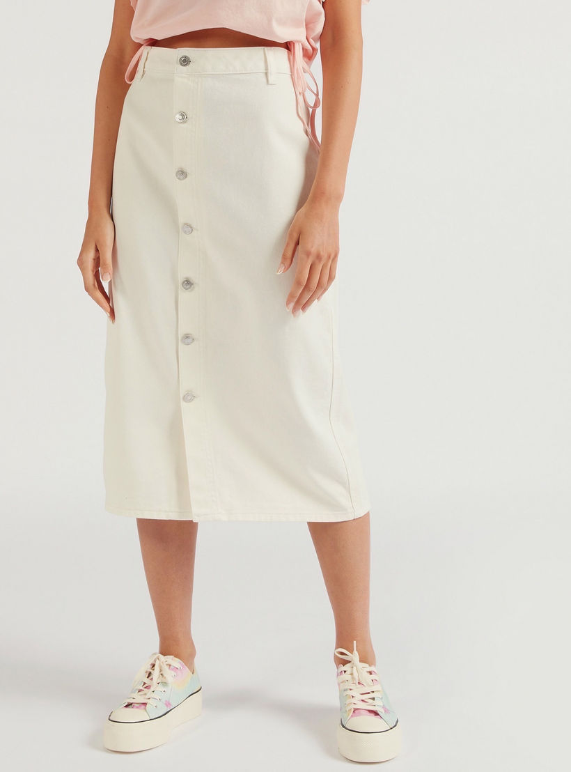 تنورة ميدي سادة إيه لاين من لي كوبر-women-clothing-bottoms-skirts-image-4