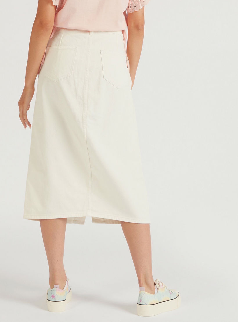 تنورة ميدي سادة إيه لاين من لي كوبر-women-clothing-bottoms-skirts-image-1