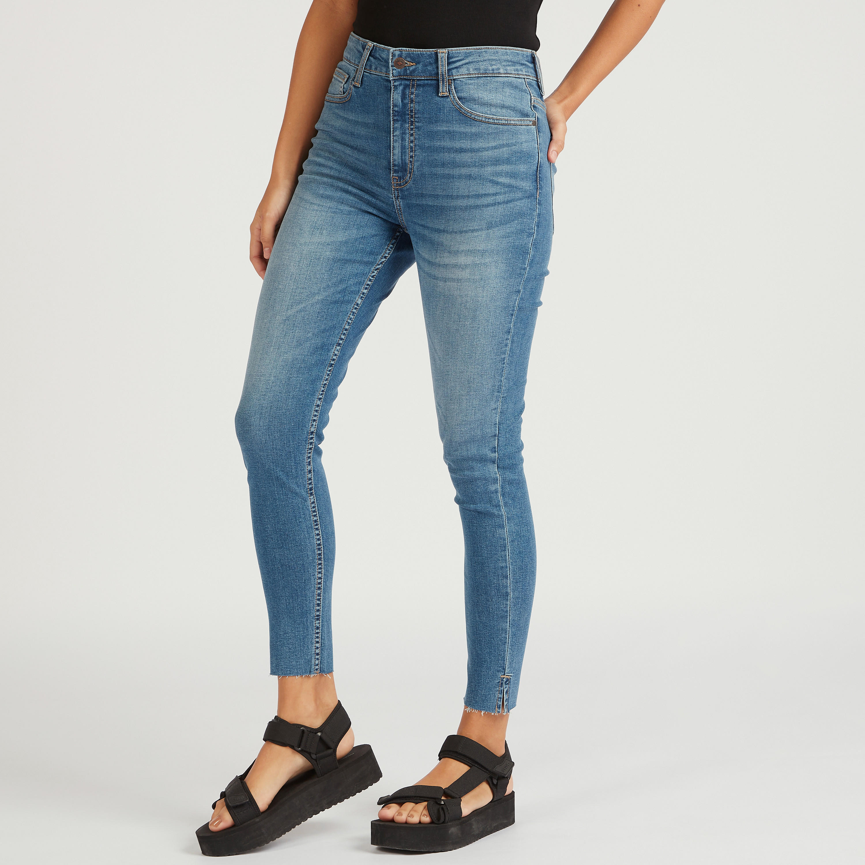 Lee Cooper Solid High-Rise Jeans with Pockets-women-clothing-bottoms-jeans-image-1