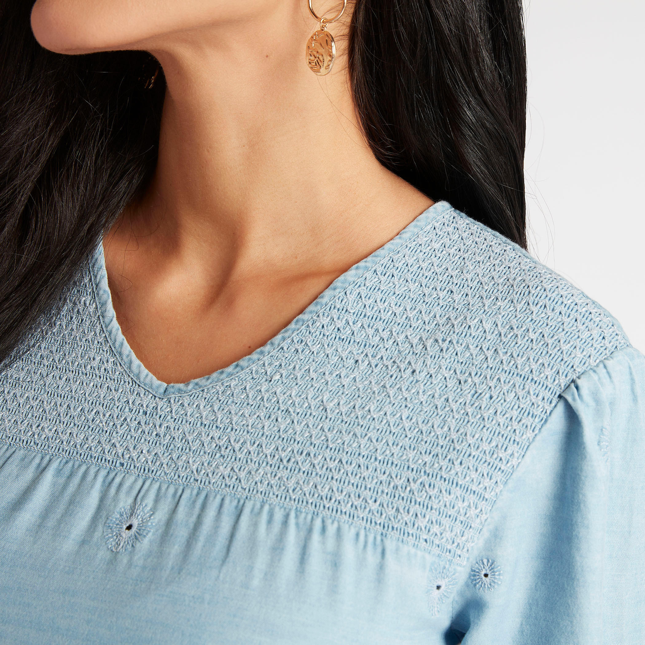 فستان طويل مطرّز متعدّد الطبقات وأكمام 3/4-women-clothing-dresses-image-5